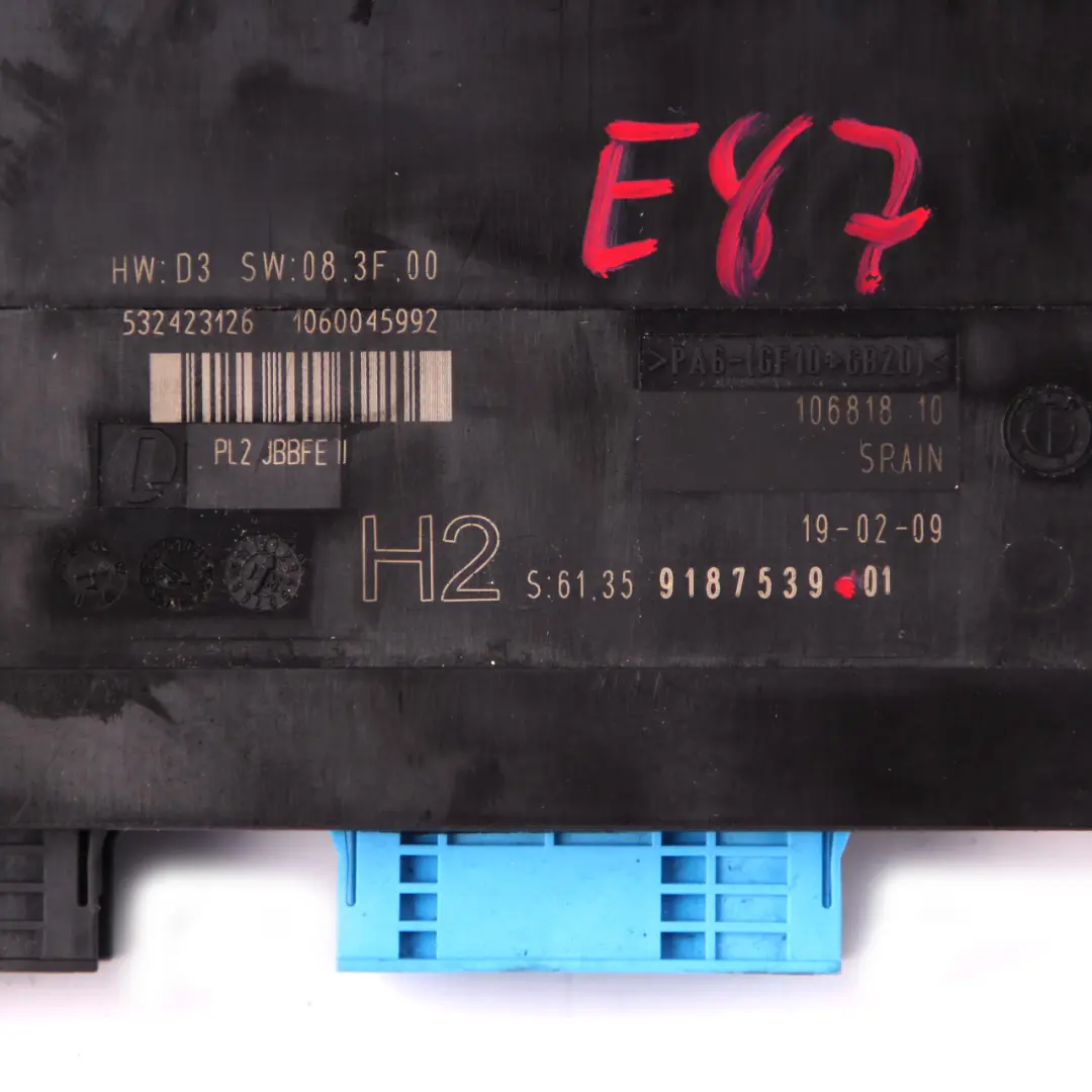 BMW E87 ECU Body Control Module H2 Junction Box PL2 JBBFE II - SKU 9187539-1 - Numéro de pièce 9187539