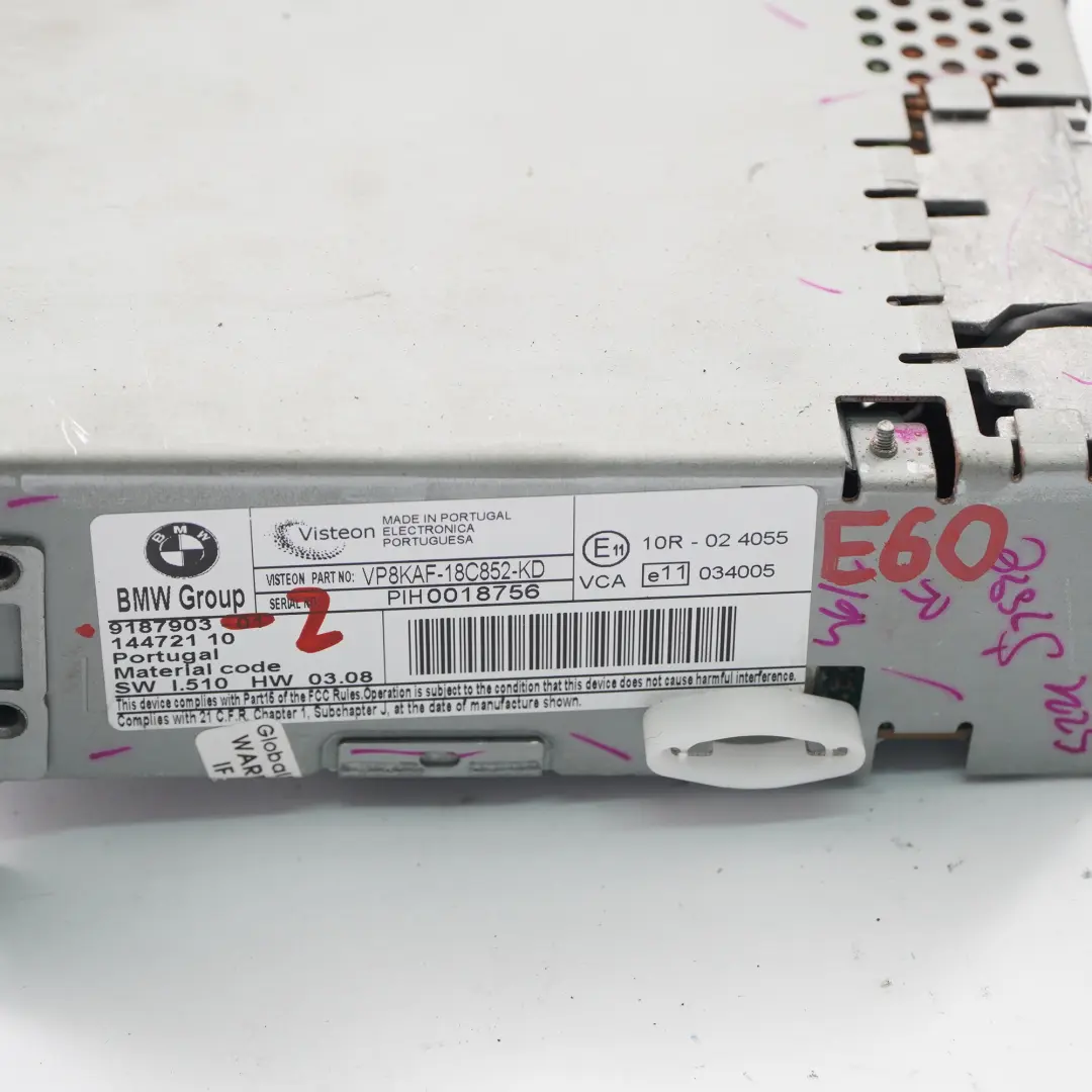 CD Player BMW E60 E61 LCI E63 E64 Radio Stereo CHAMP Business Head Unit - SKU 9187903-2 - Part number 9187903
