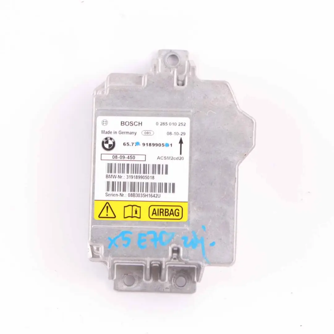 BMW X5 E70 X6 E71 Sicherheit Steuerung Einheit Luftmodul Tasche Bosch - SKU 9189905 - Teilenummer 9189905