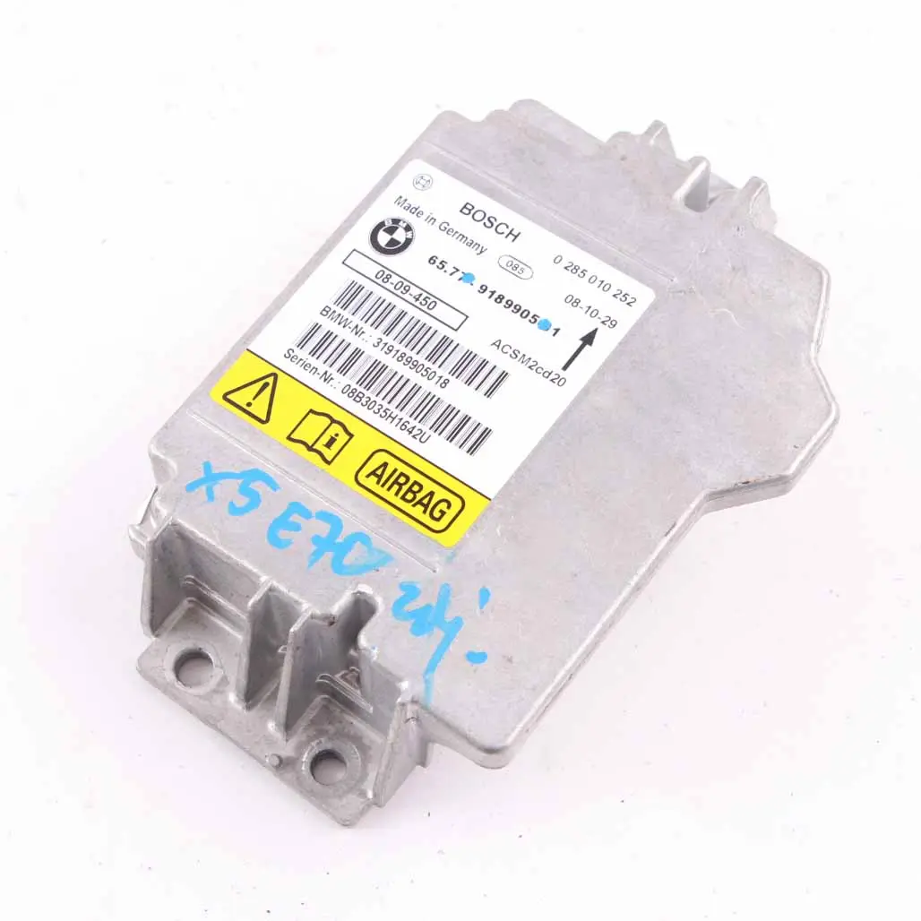 BMW X5 E70 X6 E71 Sicurezza Unità controllo Modulo aria Borsa ECU Bosch - SKU 9189905 - Numero di parte 9189905