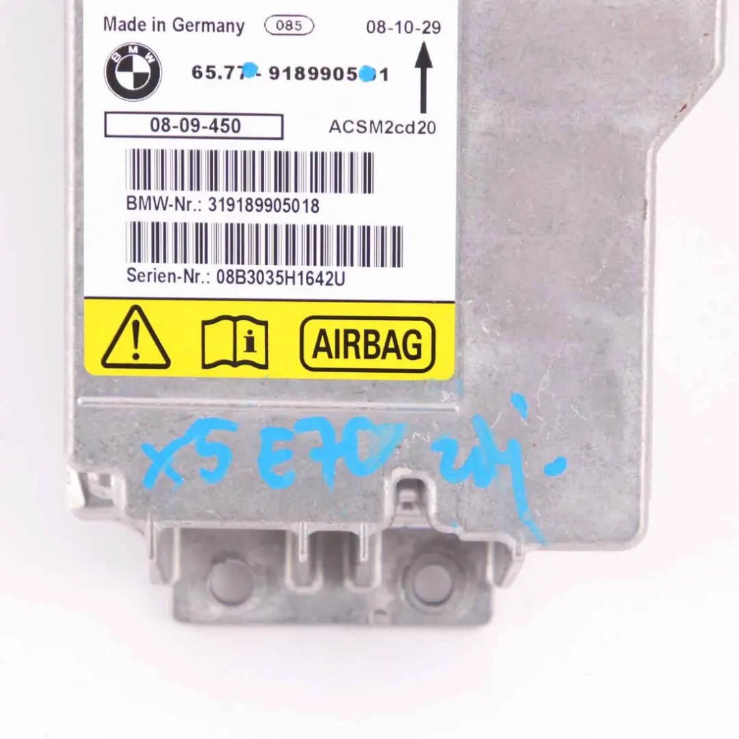 Safety Control Unit Air Module Bag ECU Bosch to BMW X5 E70 X6 E71 with Part number 9189905 BMW X5 E70 X6 E71 Safety Control Unit Air Module Bag ECU Bosch - SKU 9189905 - Part number 9189905