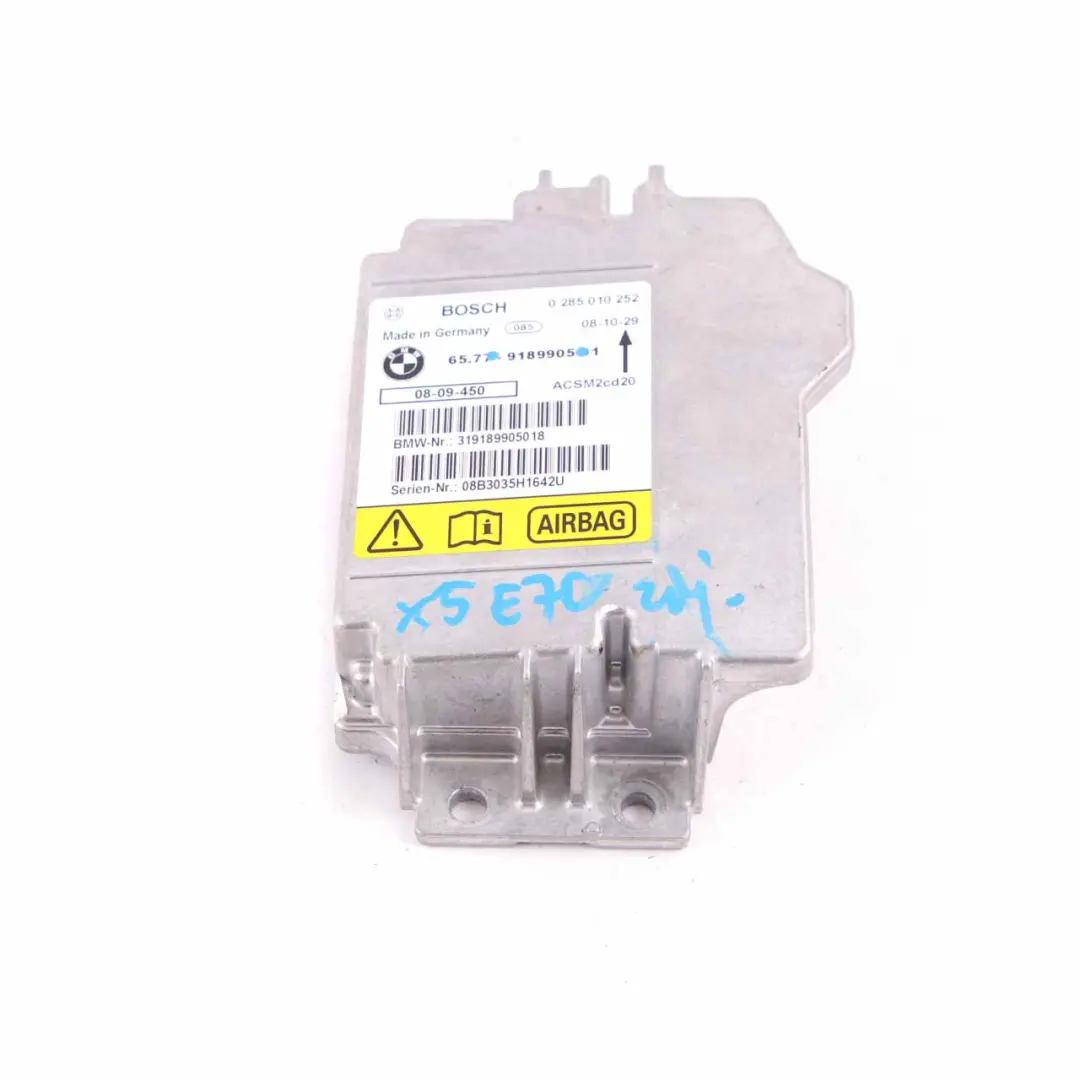 BMW X5 E70 X6 E71 Sicurezza Unità controllo Modulo aria Borsa ECU Bosch - SKU 9189905 - Numero di parte 9189905