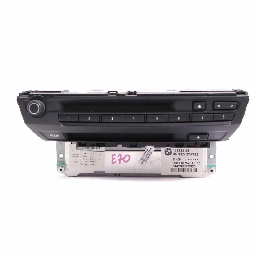 BMW X5 E70 CCC Système de navigation Lecteur CD Unité principale Sat Nav - SKU 9191568 - Numéro de pièce 9191568