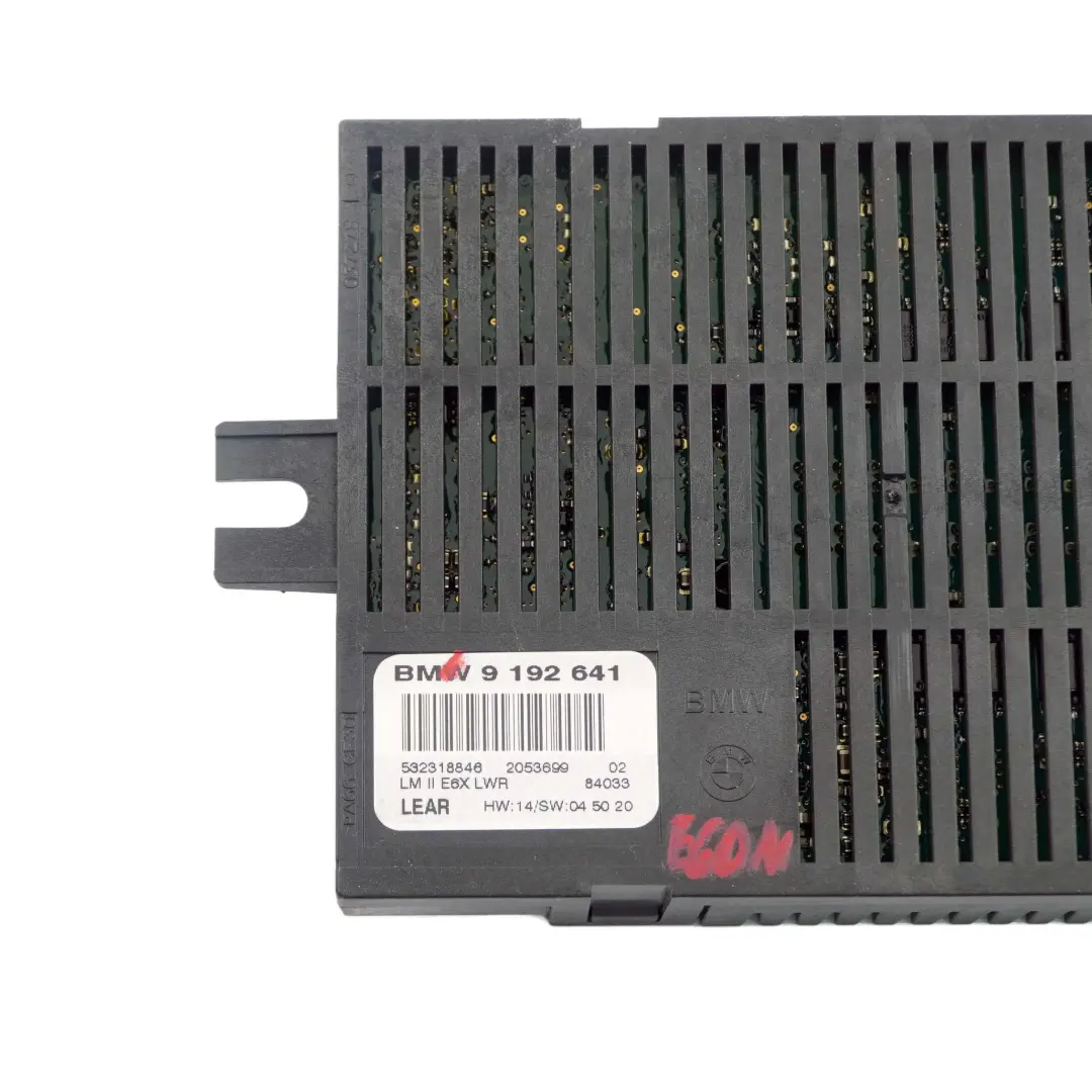 Módulo de Luz Unidad de Control ECU Lear LM II E6X LWR para BMW E60 LCI con número de pieza 9192641 BMW E60 LCI Módulo de Luz Unidad de Control ECU Lear LM II E6X LWR - SKU 9192641 - Número de pieza 9192641