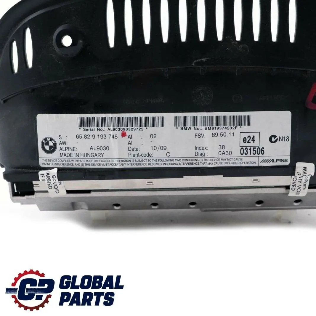 BMW 3 5 E60 E61 E90 LCI Ecran d'affichage 8.8" Moniteur Sat Nav - SKU 9193745 - Numéro de pièce 9193745