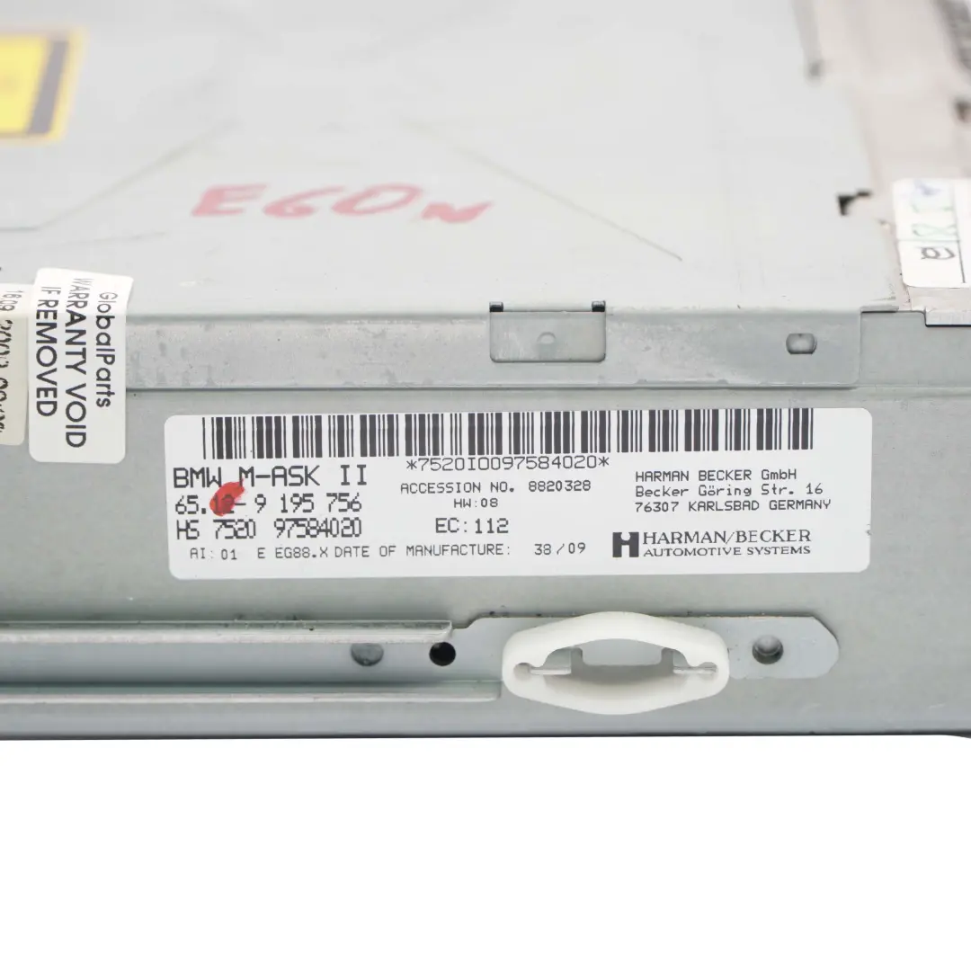 BMW E60 E61 LCI M-ASK M-Audio Sistema Navegacion Controlador Reproductor - SKU 9195756 - Número de pieza 9195756