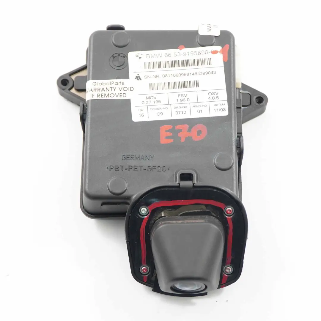 Cámara de marcha atrás Rear View Unidad de Control para BMW X5 X6 E70 E71 con número de pieza 9195898 BMW X5 X6 E70 E71 Cámara de marcha atrás Rear View Unidad de Control - SKU 9195898-1 - Número de pieza 9195898