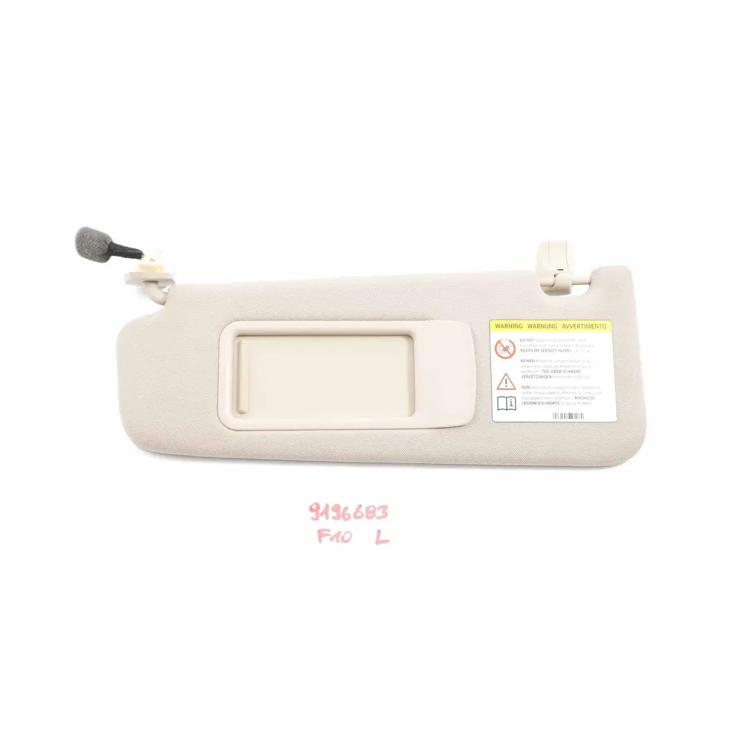 Parasol BMW F10 F11 Espejo Izquierdo Embellecedor Panel Oyster para con número de pieza 9196683 Parasol BMW F10 F11 Espejo Izquierdo Embellecedor Panel Oyster - SKU 9196683 - Número de pieza 9196683