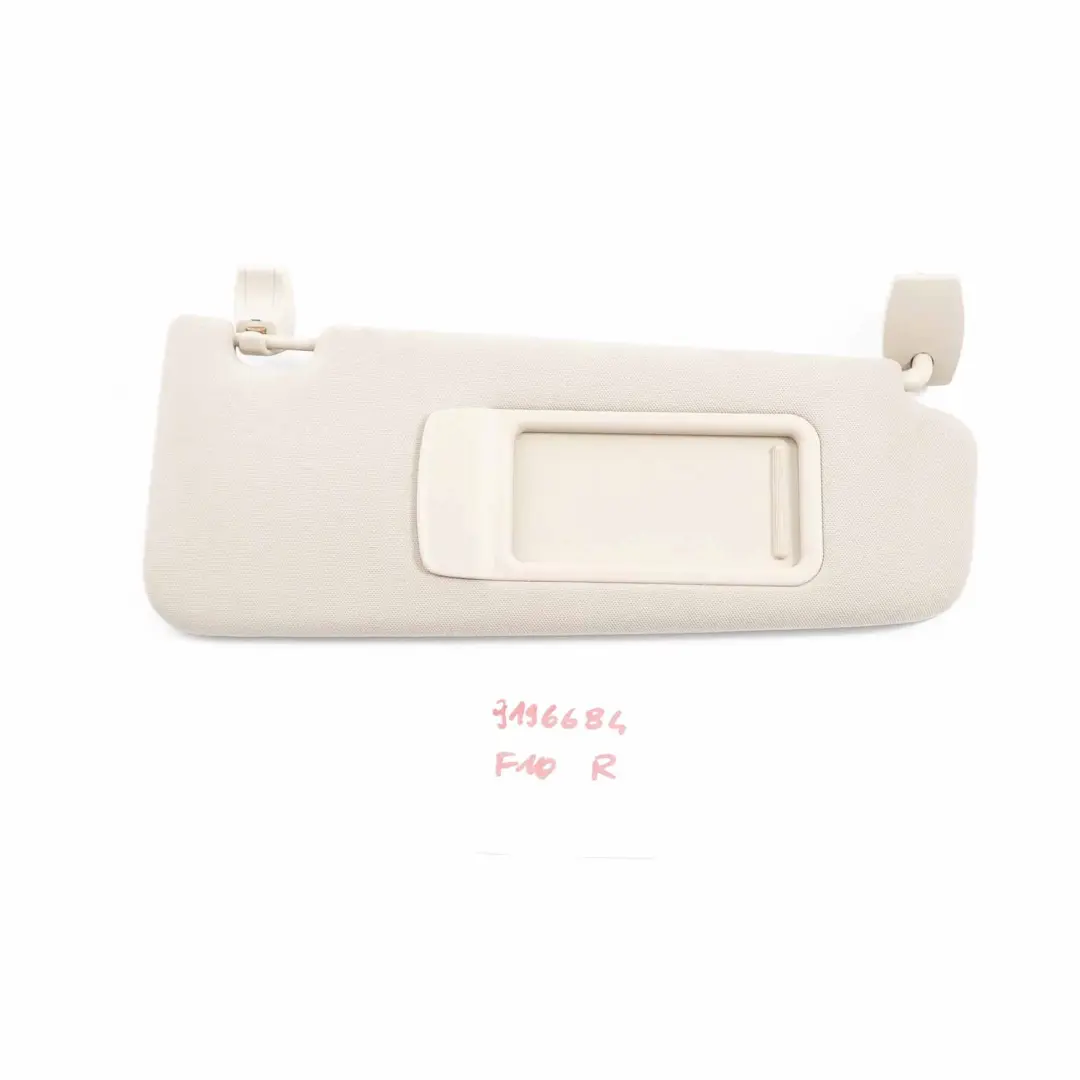 Sun Visor BMW F10 F11 Mirror Sunvisor Right O/S Trim Panel Oyster to with Part number 9196684 Sun Visor BMW F10 F11 Mirror Sunvisor Right O/S Trim Panel Oyster - SKU 9196684 - Part number 9196684