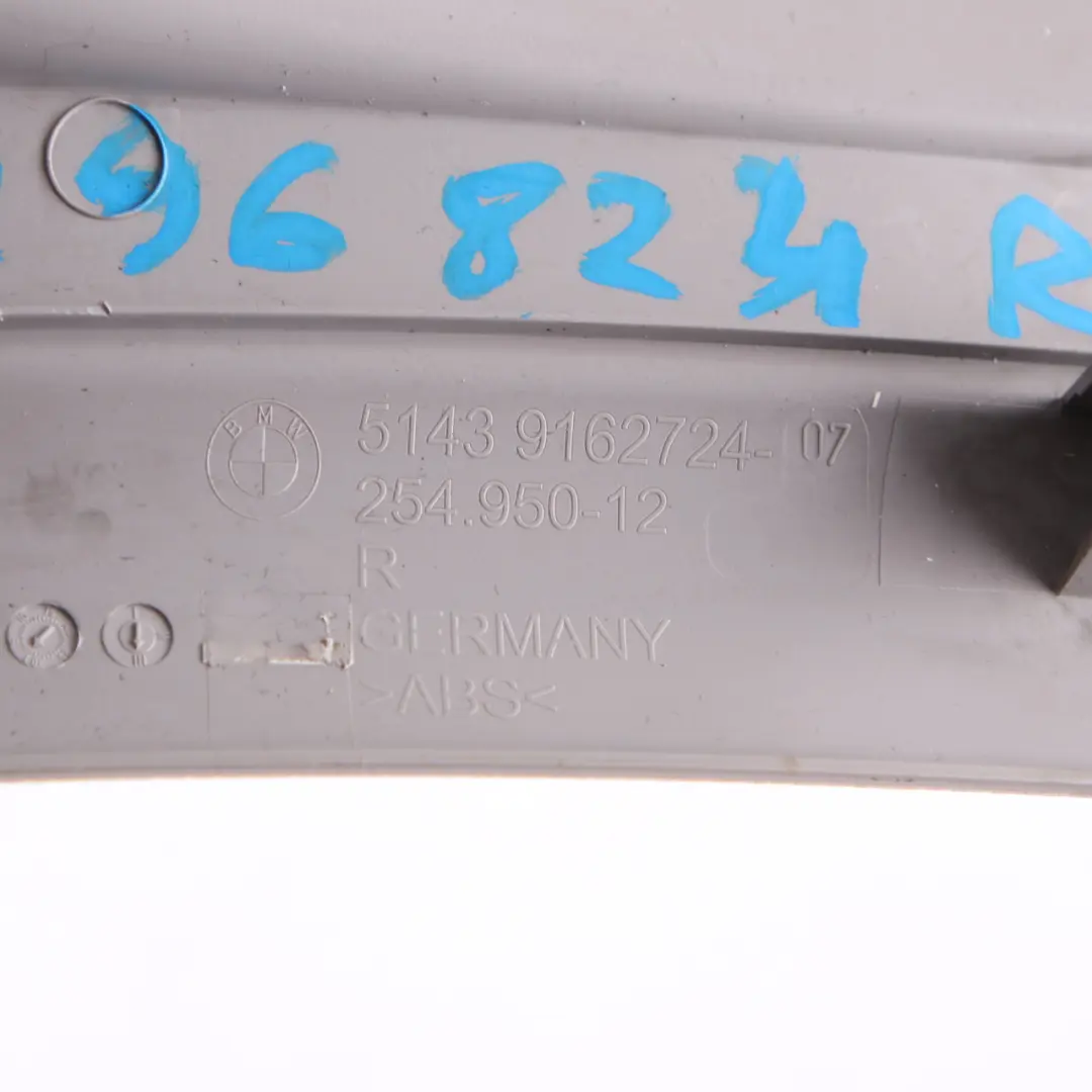  Door Sill BMW F10 F11 Entrance Cover Trim Panel Rear Right O/S Grey 9162724 - SKU 9196824 - Part number 9196824