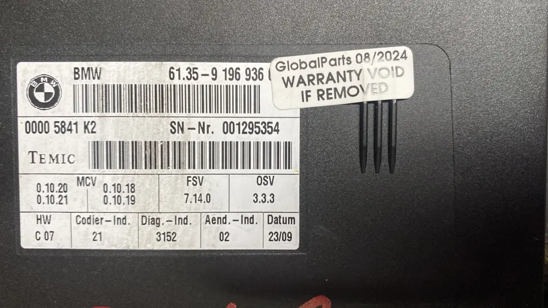 BMW E87 E90 E91 E92 Module de commande du siège ECU 6926371 - SKU 9196936 - Numéro de pièce 9196936