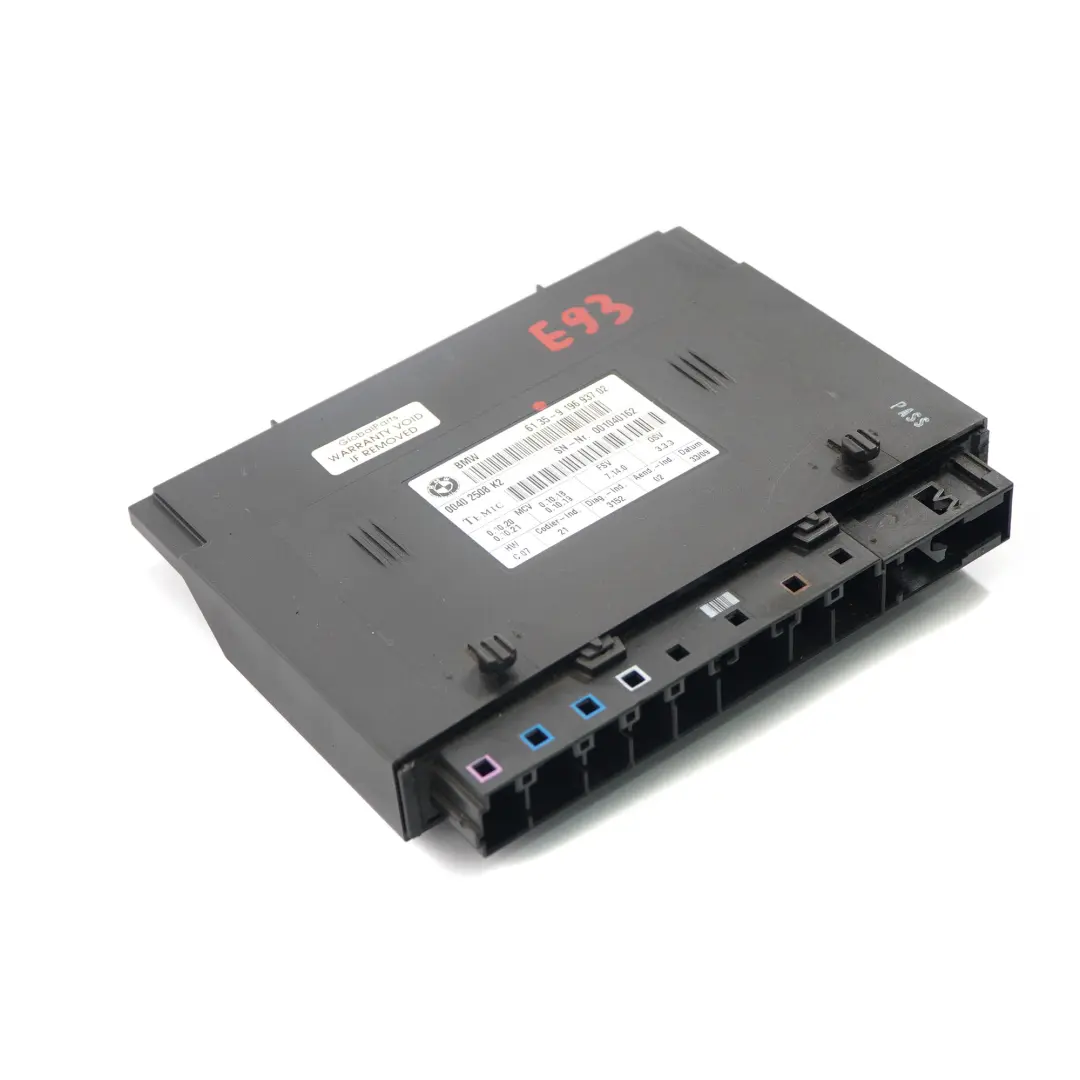 Modulo Unita di Controllo Sedili Convertibili ECU FSV 7.10.0 per BMW E93 con numero di parte 9196937 BMW E93 Modulo Unita di Controllo Sedili Convertibili ECU FSV 7.10.0 - SKU 9196937 - Numero di parte 9196937