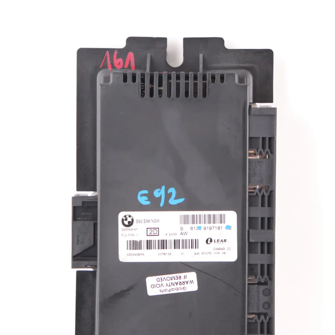 Light Control Unit ECU Footwell Light Module PL2 FRM II Lear to BMW E92 with Part number 9197161 BMW E92 Light Control Unit ECU Footwell Light Module PL2 FRM II Lear - SKU 9197161-2 - Part number 9197161