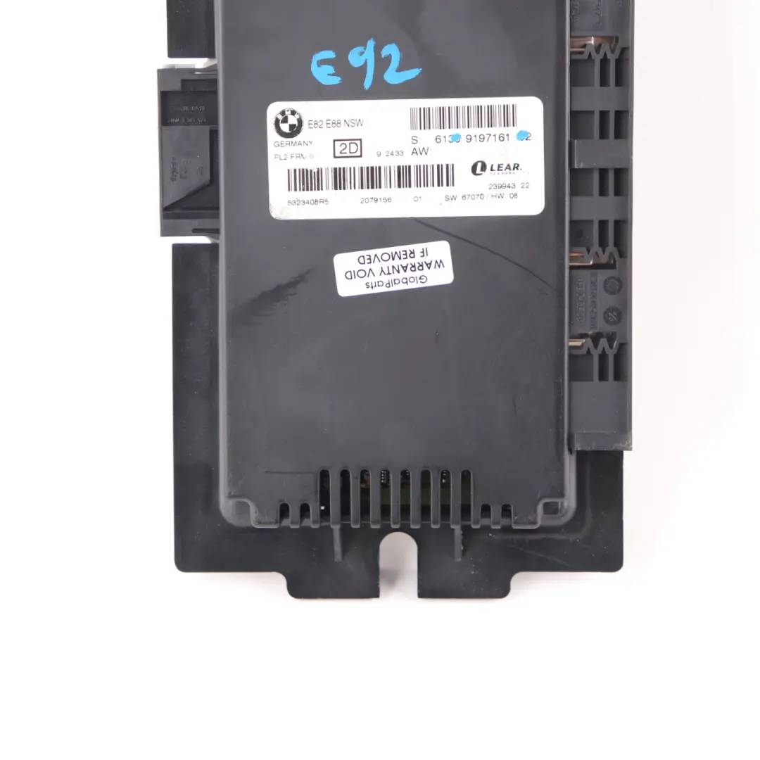Light Control Unit ECU Footwell Light Module PL2 FRM II Lear to BMW E92 with Part number 9197161 BMW E92 Light Control Unit ECU Footwell Light Module PL2 FRM II Lear - SKU 9197161-2 - Part number 9197161
