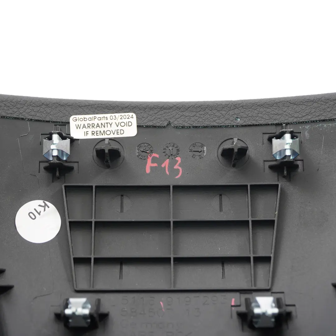 BMW F13 Console centrale Bracciolo Rivestimento Parte posteriore Nero - SKU 9197293 - Numero di parte 9197293