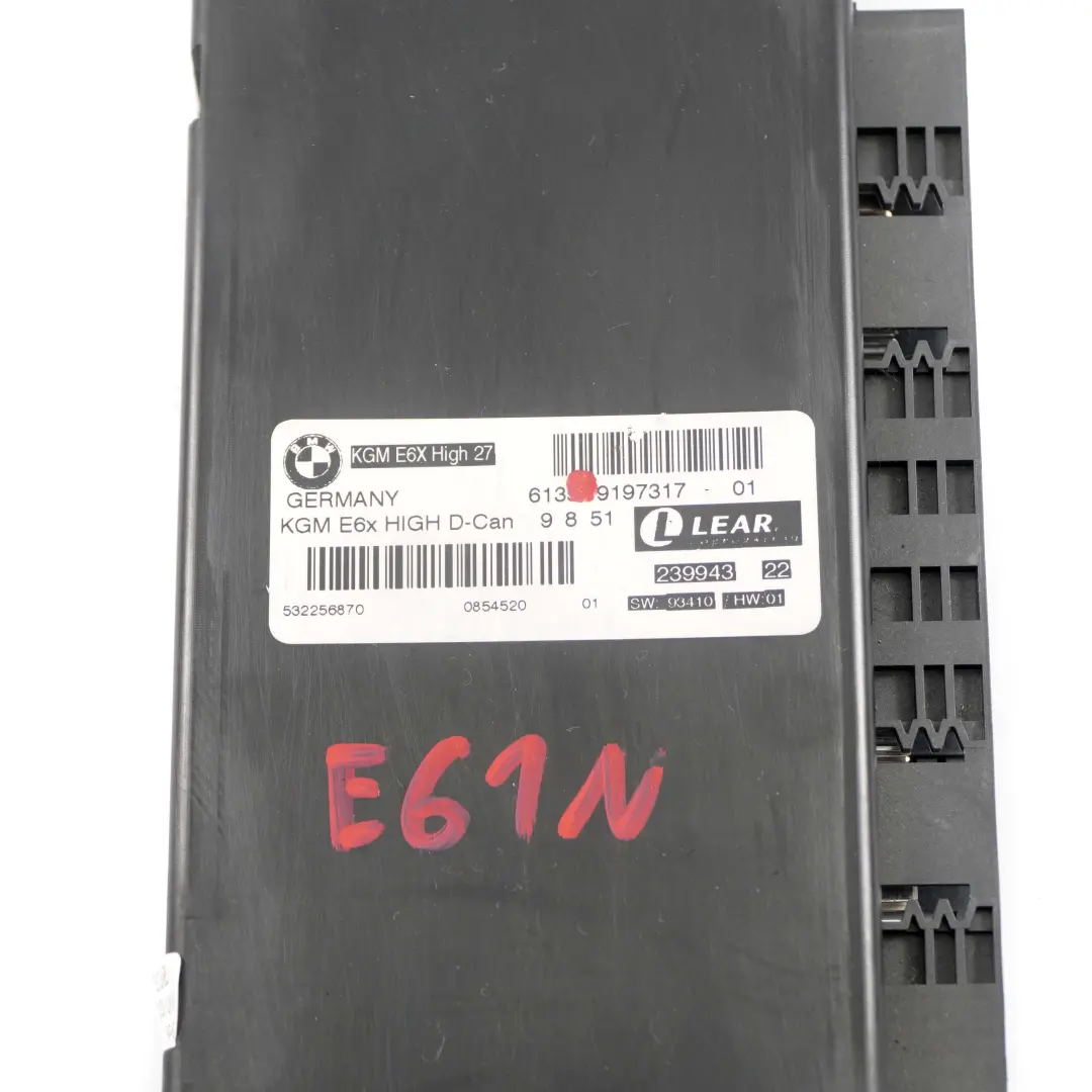 BMW E61 LCI Body Gateway Module KGM HIGH 27 D-Can LEAR - SKU 9197317 - Part number 9197317