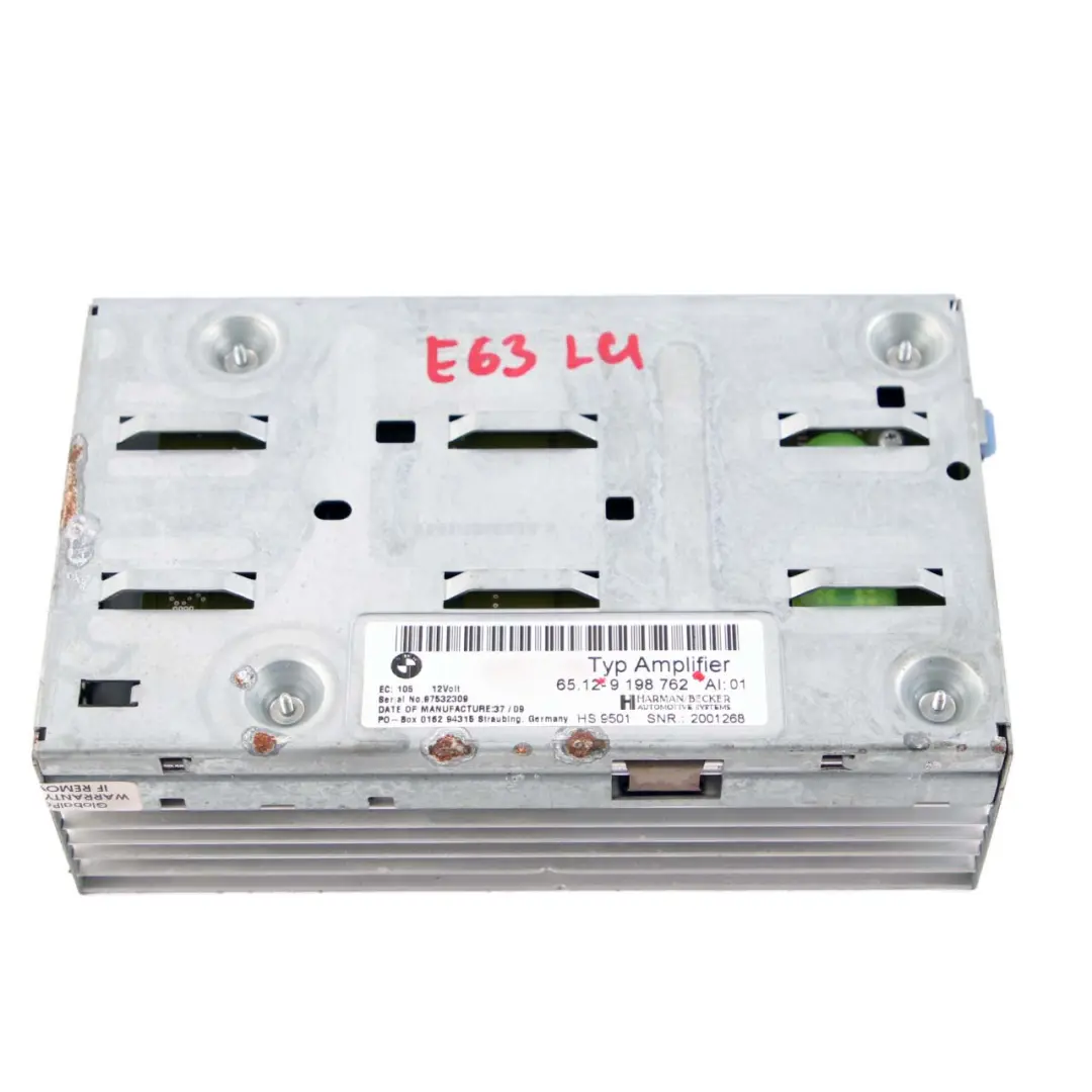 Top Hifi System Amplifier Control Unit Module to BMW E60 E61 E63 E64 LCI with Part number 9198762 BMW E60 E61 E63 E64 LCI Top Hifi System Amplifier Control Unit Module - SKU 9198762 - Part number 9198762
