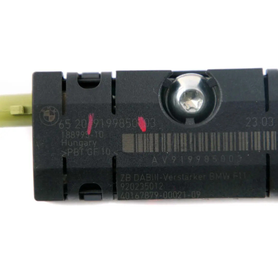 Amplificateur D'Antenne Radio DAB Pour pour BMW F11 Touring F23 Cabrio à propos du numéro de pièce 9199850 BMW F11 Touring F23 Cabrio Amplificateur D'Antenne Radio DAB Pour - SKU 9199850 - Numéro de pièce 9199850