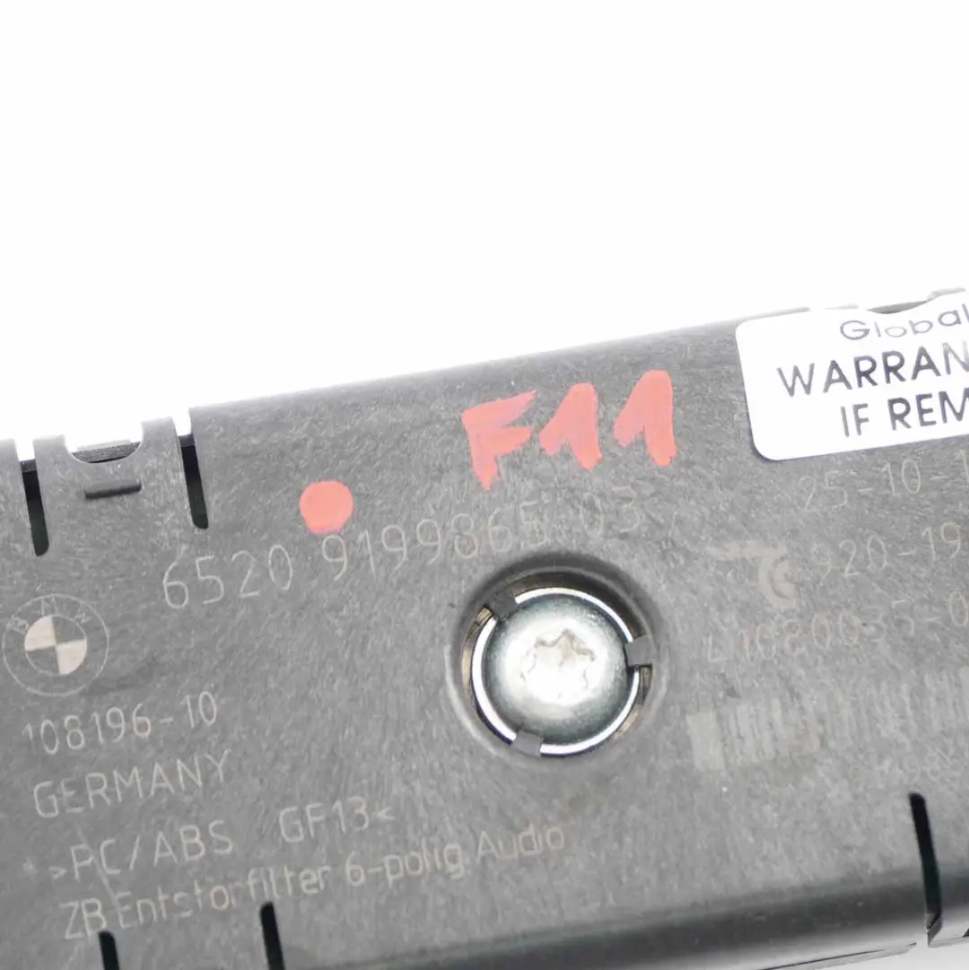 Unterdrückungsfilter Antennenverstärker Steuergerät 9158796 für BMW F07 F11 mit Teilenummer 9199865 BMW F07 F11 Unterdrückungsfilter Antennenverstärker Steuergerät 9158796 - SKU 9199865 - Teilenummer 9199865