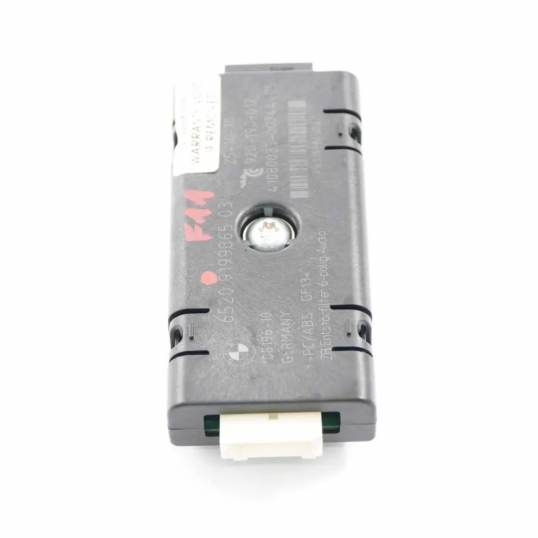 Suppression Filter Antenna Amplifier Control Unit 9158796 to BMW F07 F11 with Part number 9199865 BMW F07 F11 Suppression Filter Antenna Amplifier Control Unit 9158796 - SKU 9199865 - Part number 9199865