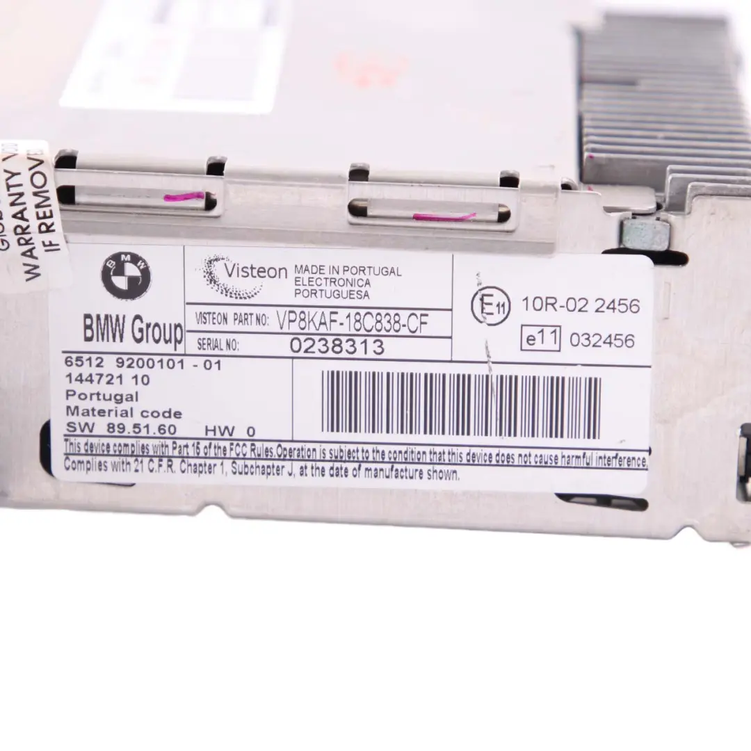  Radio CD BMW E81 E87 E90 E91 Business Player Audio Control Unit Module - SKU 9200101-1 - Part number 9200101