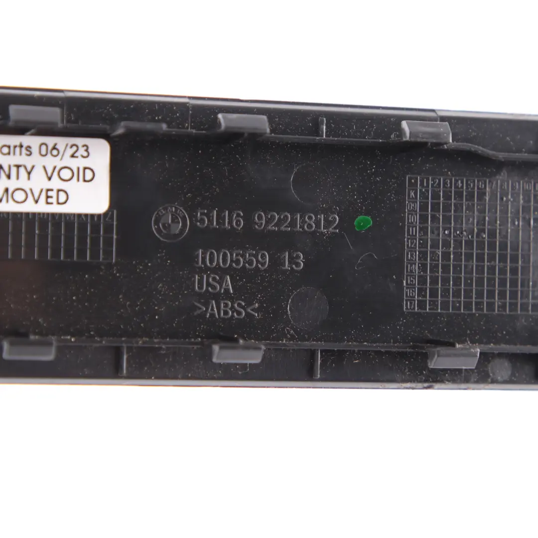 BMW X3 F25 X4 F26 Panneau de recouvrement arrière console centrale Noir 9221812 - SKU 9200882 - Numéro de pièce 9200882