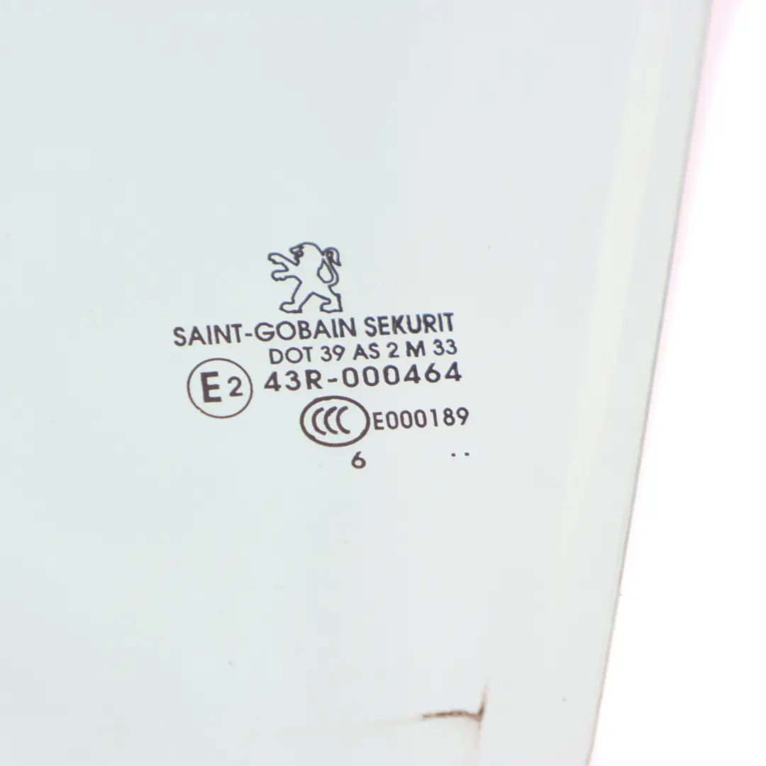 Peugeot 207 Window Glass Front Door Left N/S Glazing Green AS2 - SKU 9201 J0 - Part number 9201 J0