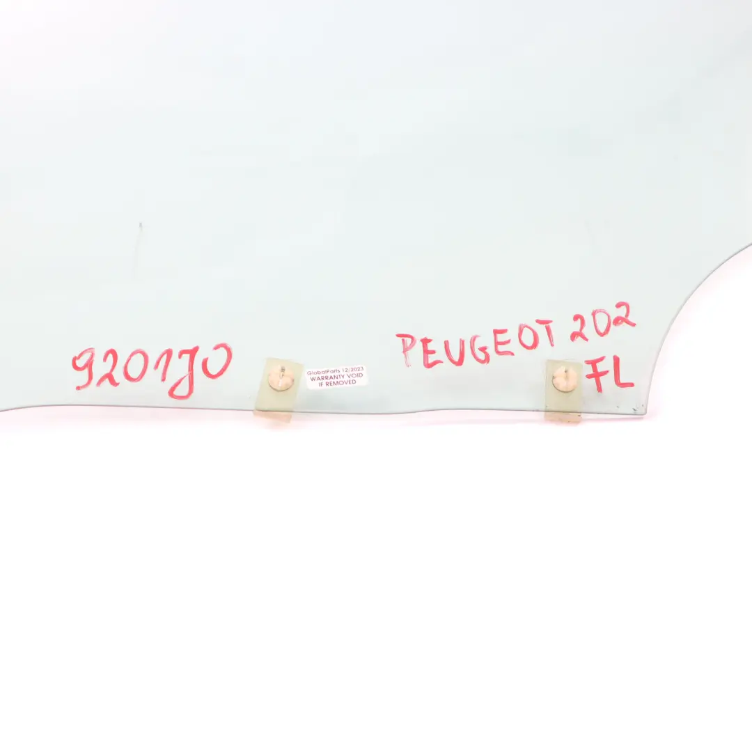 Peugeot 207 Window Glass Front Door Left N/S Glazing Green AS2 - SKU 9201 J0 - Part number 9201 J0