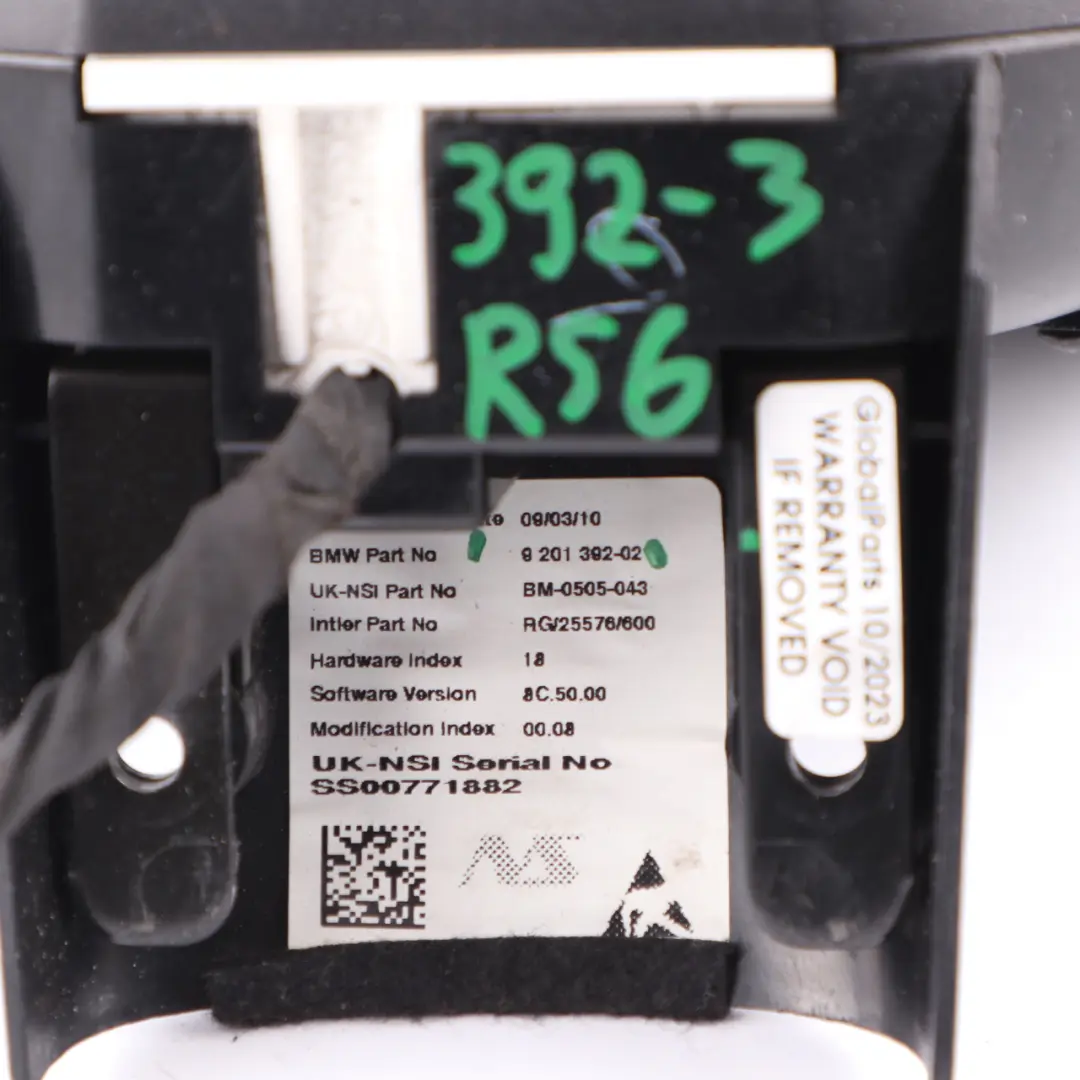 Tachometr Mini R56 R57 R59 R60 R61 Rev Counter Gauge Phone Cradle Holder to with Part number 9201392 Tachometr Mini R56 R57 R59 R60 R61 Rev Counter Gauge Phone Cradle Holder - SKU 9201392-4 - Part number 9201392