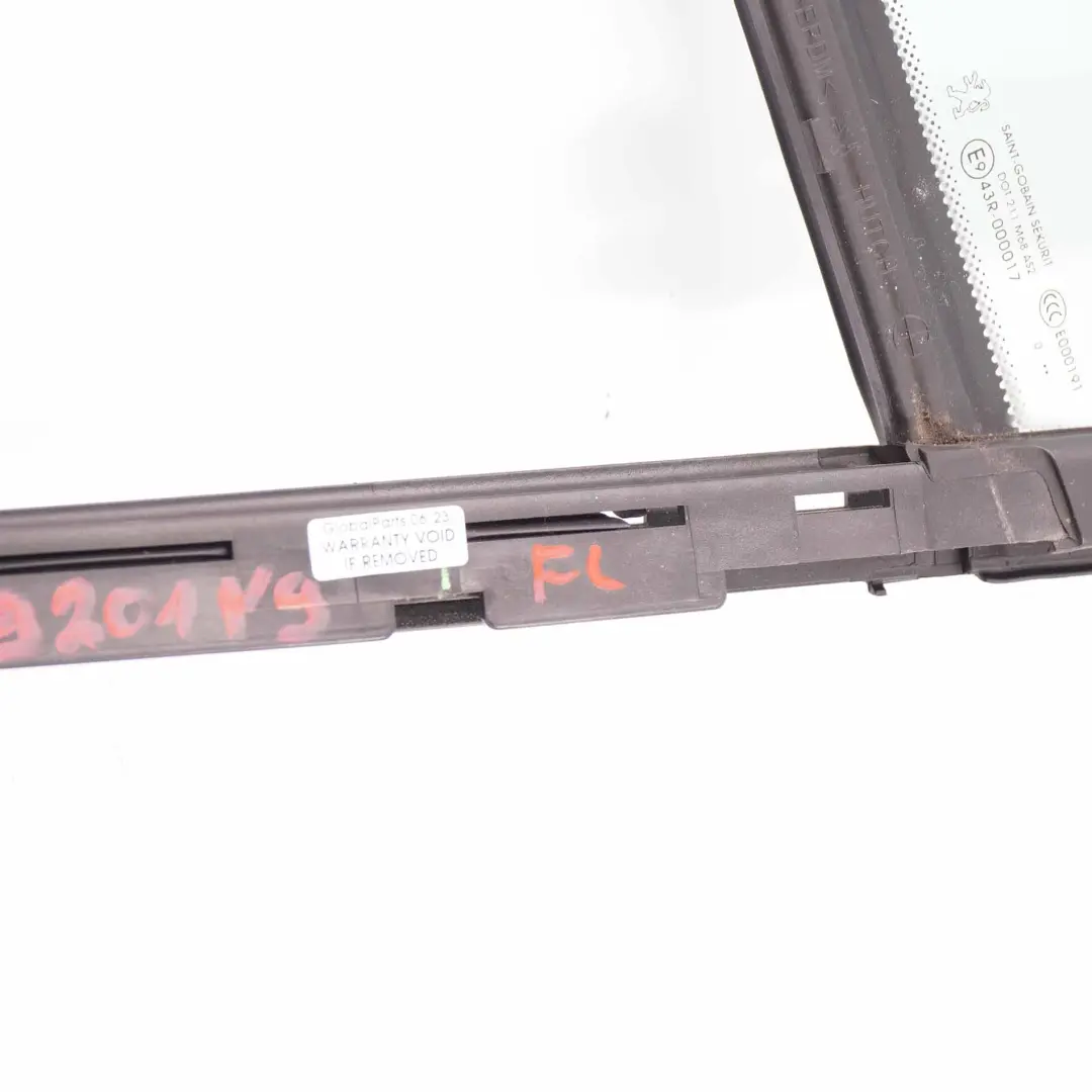 Peugeot 3008 Side Quarter Window Front Door Left N/S Triangle Glass AS2 - SKU 9201N9 - Part number 9201N9
