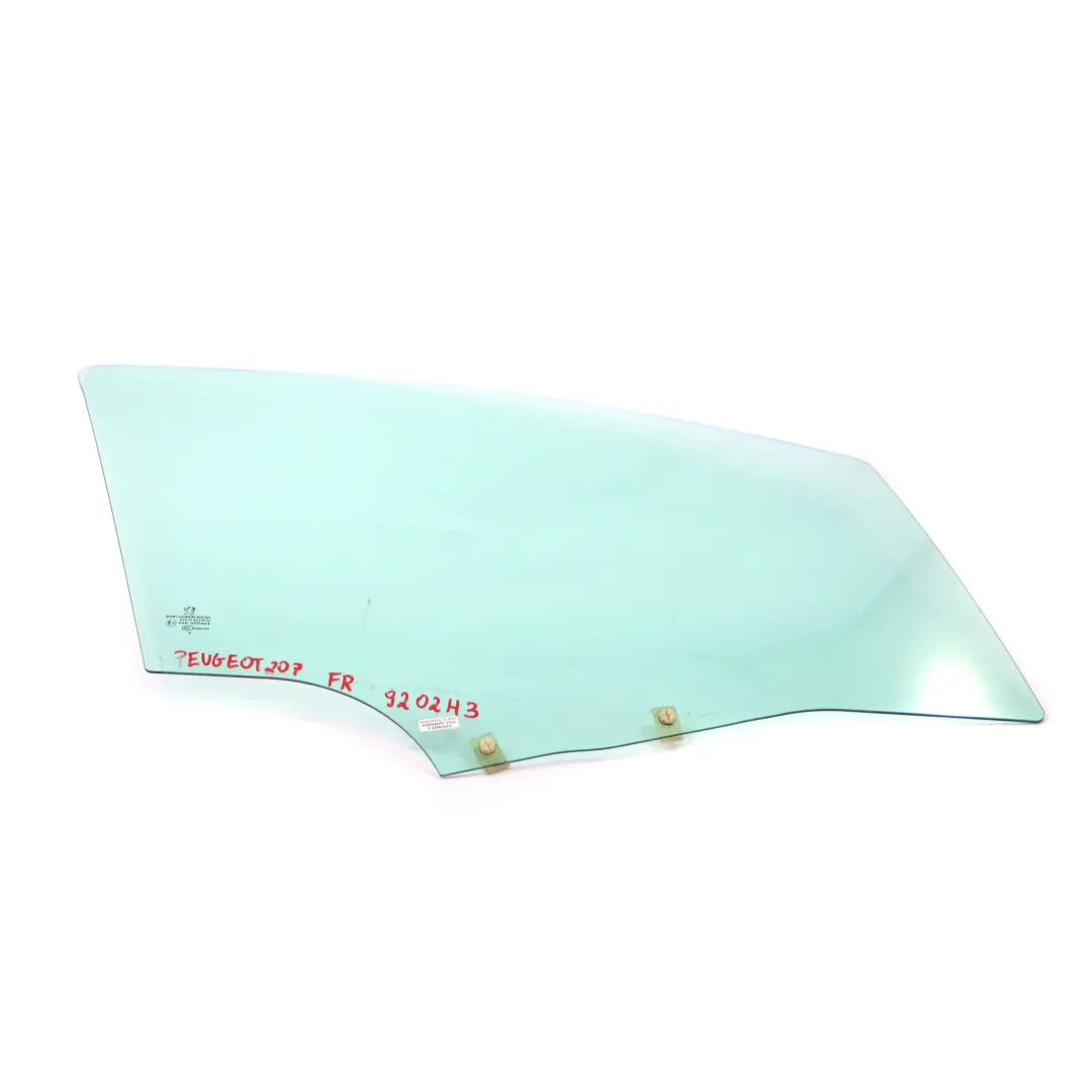 Vetro Porta Anteriore Destra Vetri Verde AS2 per Peugeot 207 con numero di parte 9202 H3 Peugeot 207 Vetro Porta Anteriore Destra Vetri Verde AS2 - SKU 9202 H3 - Numero di parte 9202 H3