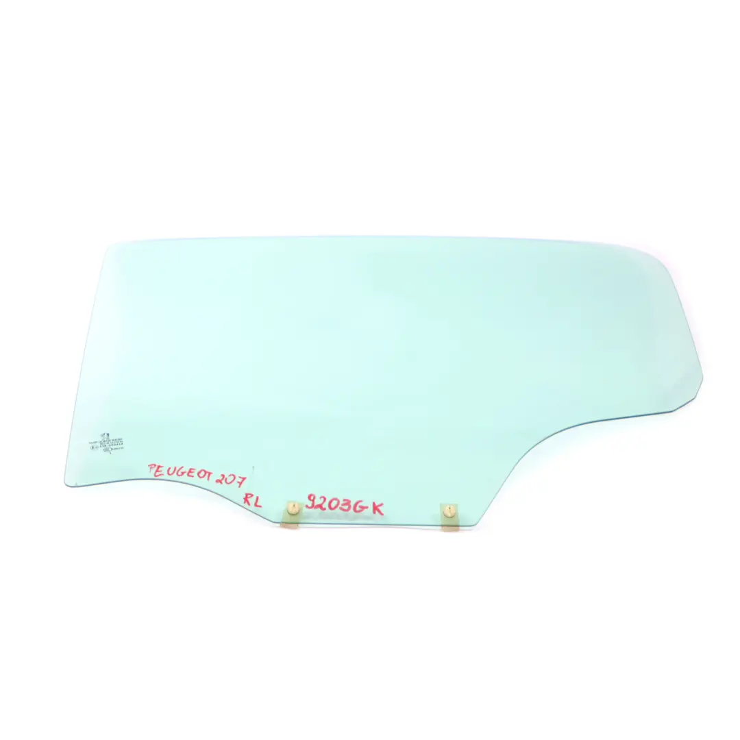Peugeot 207 Window Glass Rear Door Left N/S Glazing Green AS2 - SKU 9203GK - Part number 9203GK