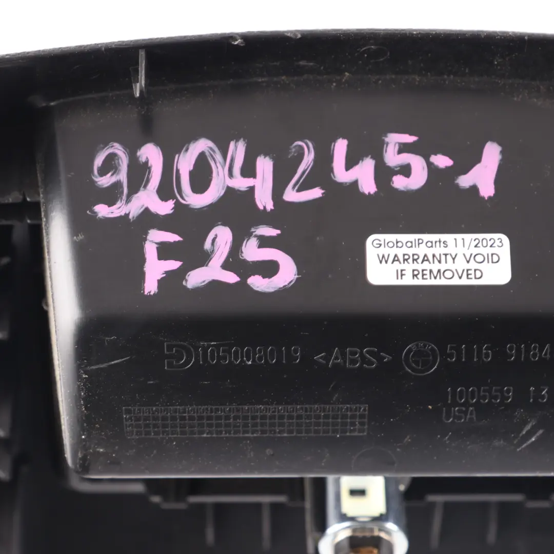 Centro Trasero Consola Cubierta Almacenamiento Encendedor Toma Negro para BMW X3 F25 con número de pieza 9204245 BMW X3 F25 Centro Trasero Consola Cubierta Almacenamiento Encendedor Toma Negro - SKU 9204245-1 - Número de pieza 9204245