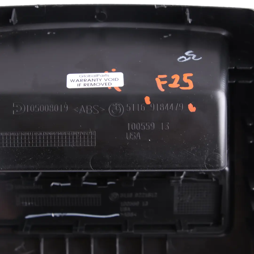  Embellecedor Trasero BMW X3 F25 Cubierta Consola Almacenaje Negro 9184479 - SKU 9204245 - Número de pieza 9204245