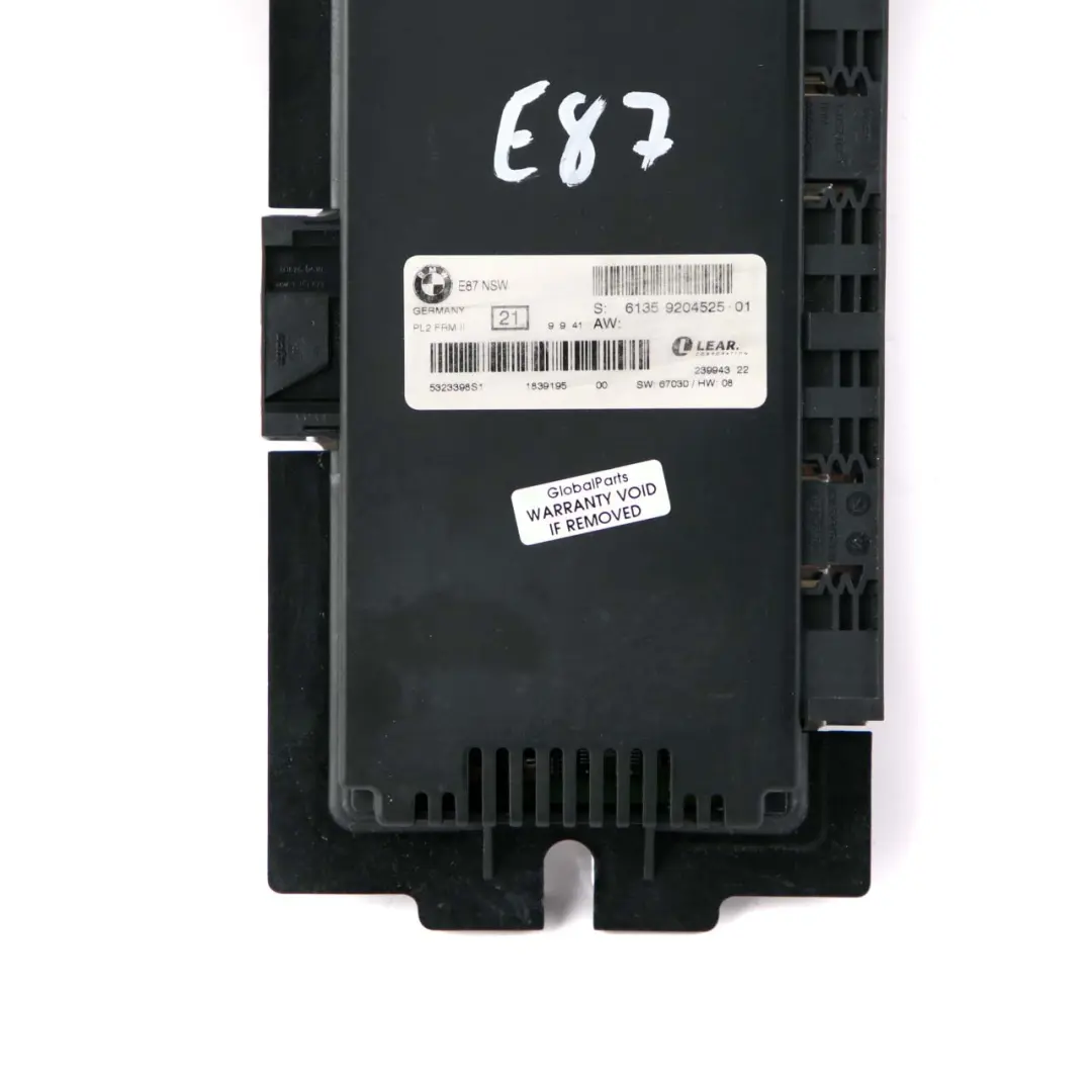 Steuergerät ECU Lichtmodul NSW PL2 FRM II Lear für BMW 1 er E87 mit Teilenummer 9204525 BMW 1 er E87 Steuergerät ECU Lichtmodul NSW PL2 FRM II Lear - SKU 9204525-1 - Teilenummer 9204525