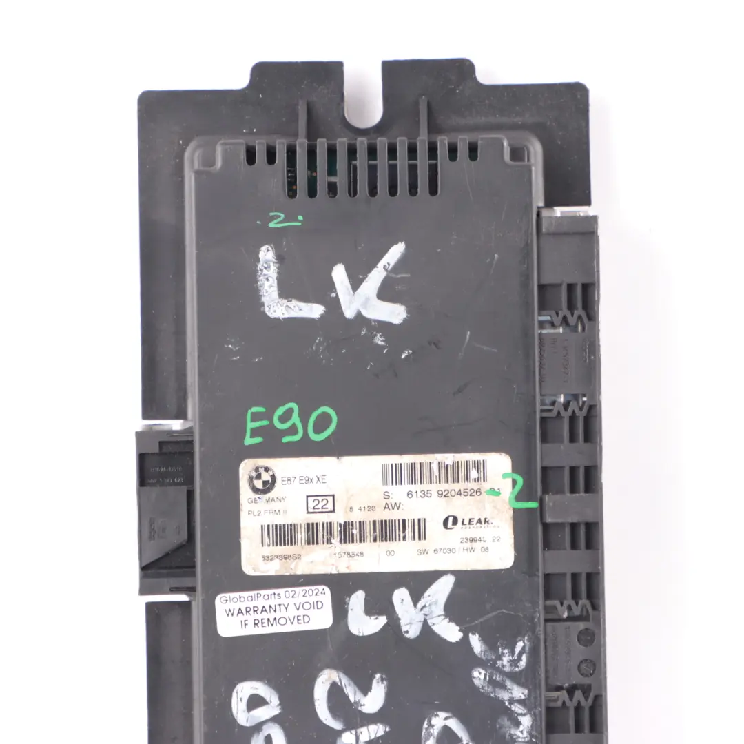 Footwell Light Module Control Unit ECU PL2 FRM II Lear to BMW E90 Xenon with Part number 9204526 BMW E90 Xenon Footwell Light Module Control Unit ECU PL2 FRM II Lear - SKU 9204526-2 - Part number 9204526