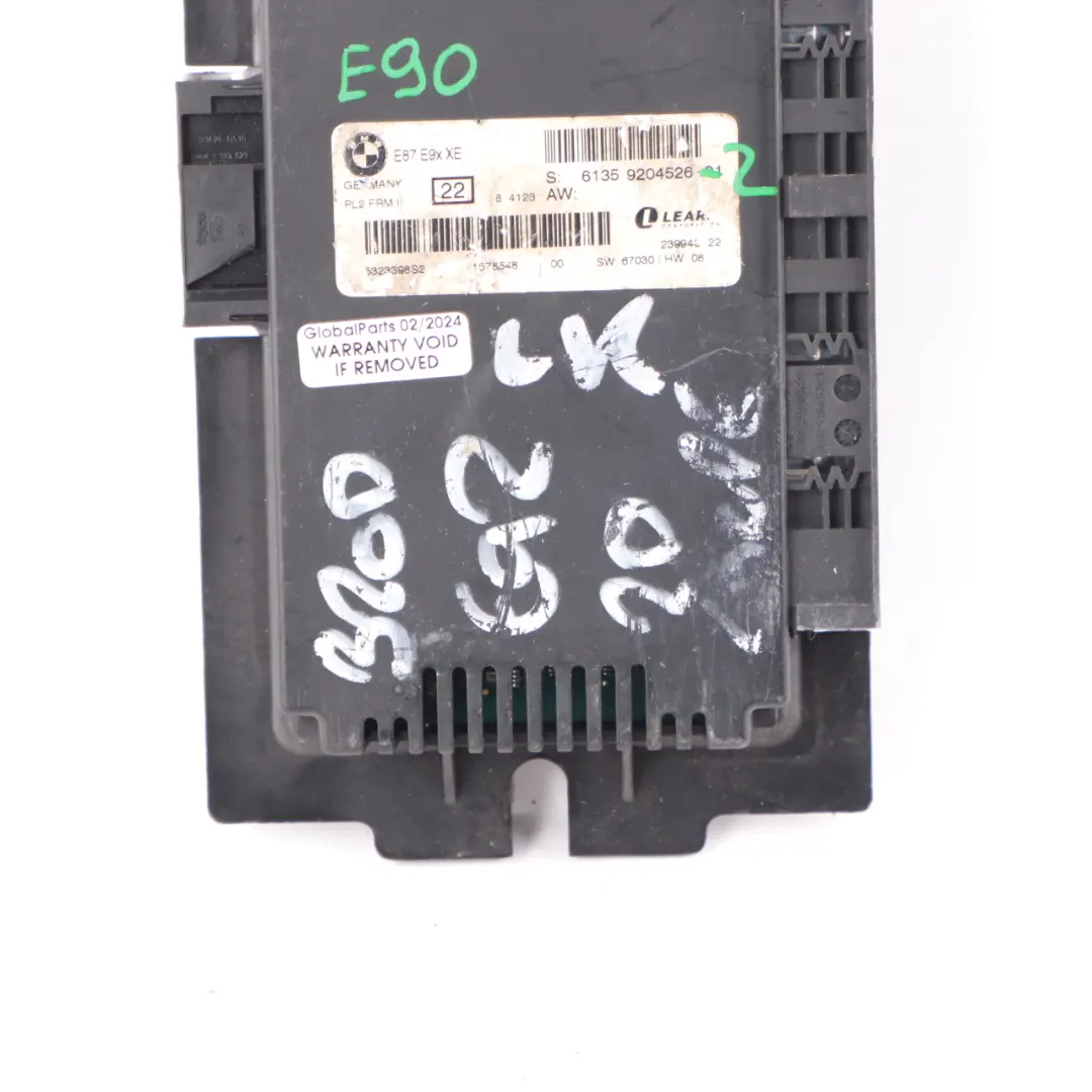 Footwell Light Module Control Unit ECU PL2 FRM II Lear to BMW E90 Xenon with Part number 9204526 BMW E90 Xenon Footwell Light Module Control Unit ECU PL2 FRM II Lear - SKU 9204526-2 - Part number 9204526