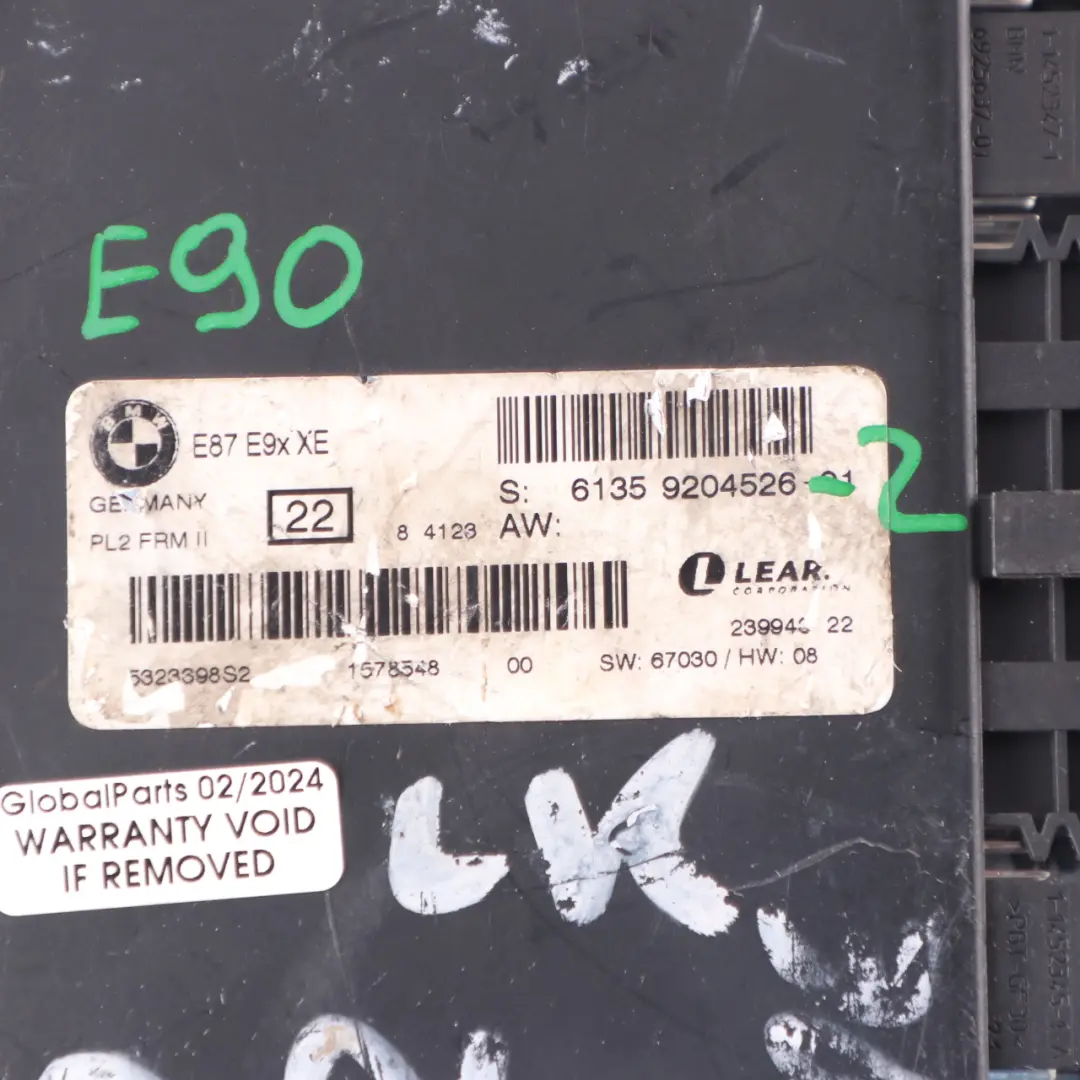 Footwell Light Module Control Unit ECU PL2 FRM II Lear to BMW E90 Xenon with Part number 9204526 BMW E90 Xenon Footwell Light Module Control Unit ECU PL2 FRM II Lear - SKU 9204526-2 - Part number 9204526