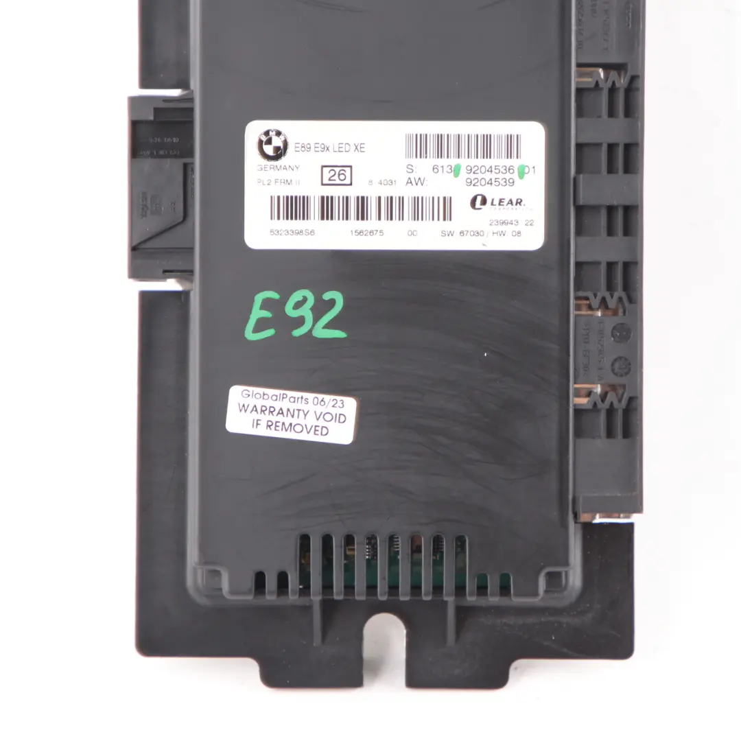 Footwell Light Module ECU Control Unit LED XE PL2 FRM II Lear to BMW E92 with Part number 9204536 BMW E92 Footwell Light Module ECU Control Unit LED XE PL2 FRM II Lear - SKU 9204536-3 - Part number 9204536