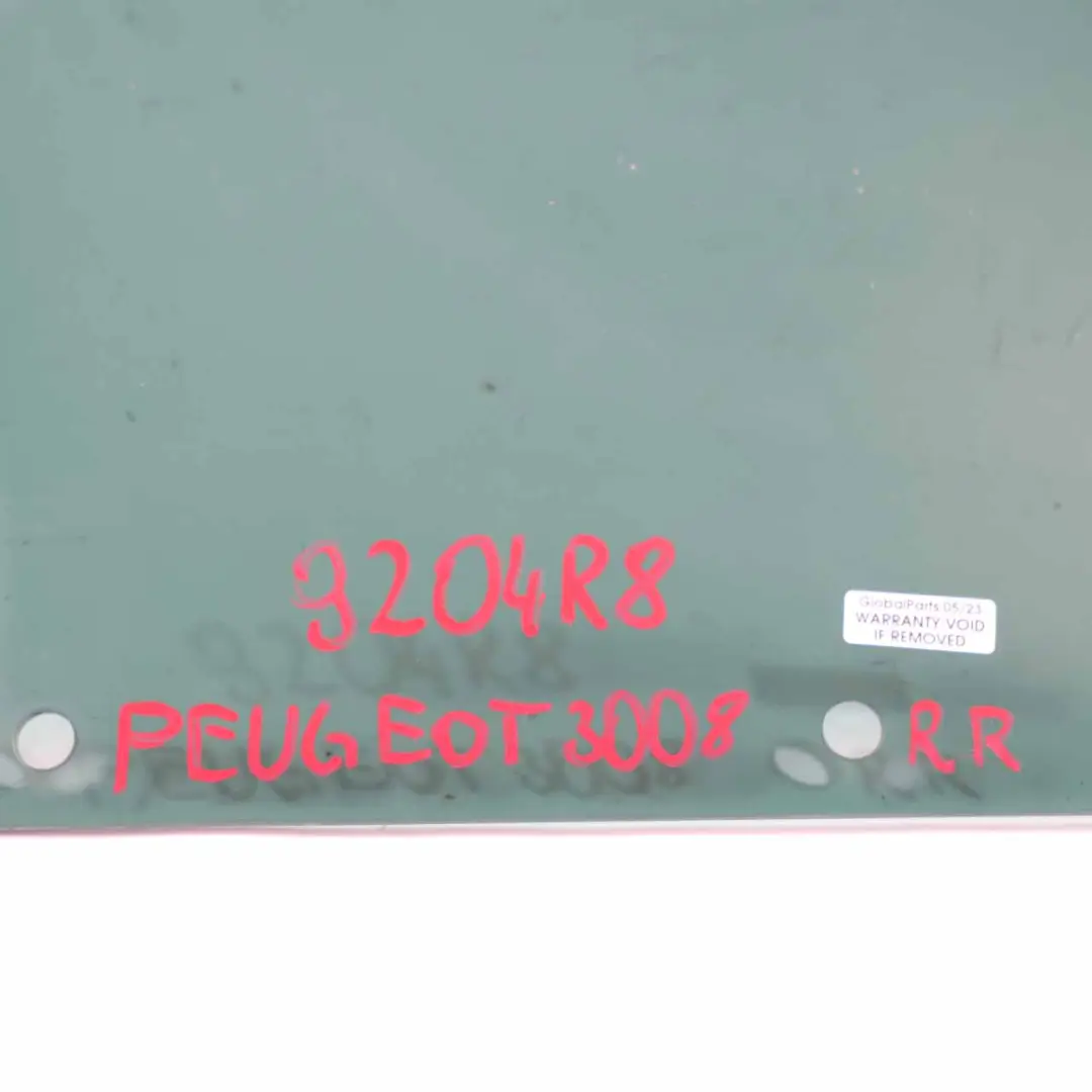Peugeot 3008 Window Glass Rear Door Right O/S Glazing AS3 - SKU 9204R8 - Part number 9204R8