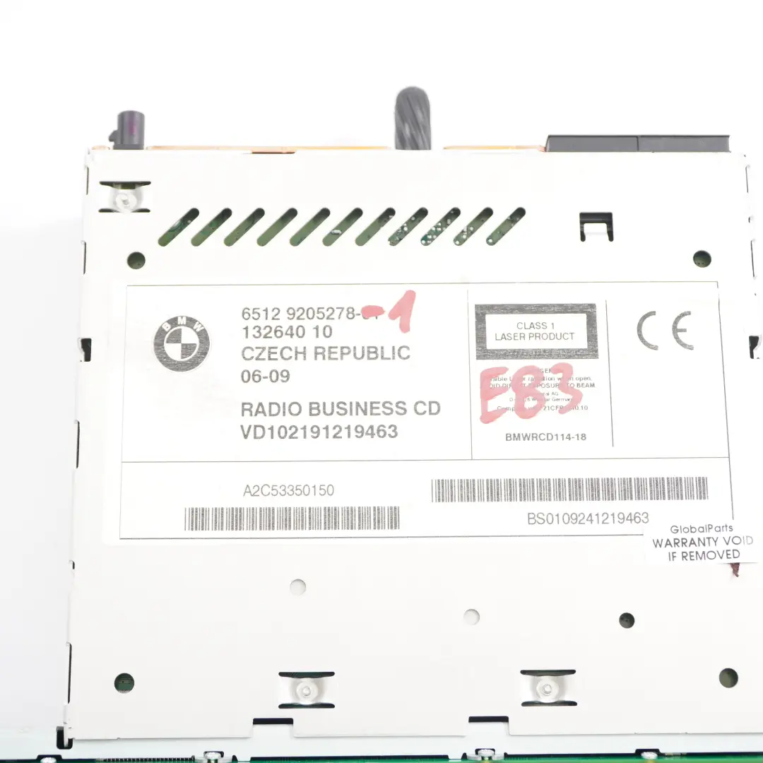 Radio Business CD Player para BMW X3 Z4 Serie E83 E85 E86 con número de pieza 9205278 BMW X3 Z4 Serie E83 E85 E86 Radio Business CD Player - SKU 9205278-1 - Número de pieza 9205278