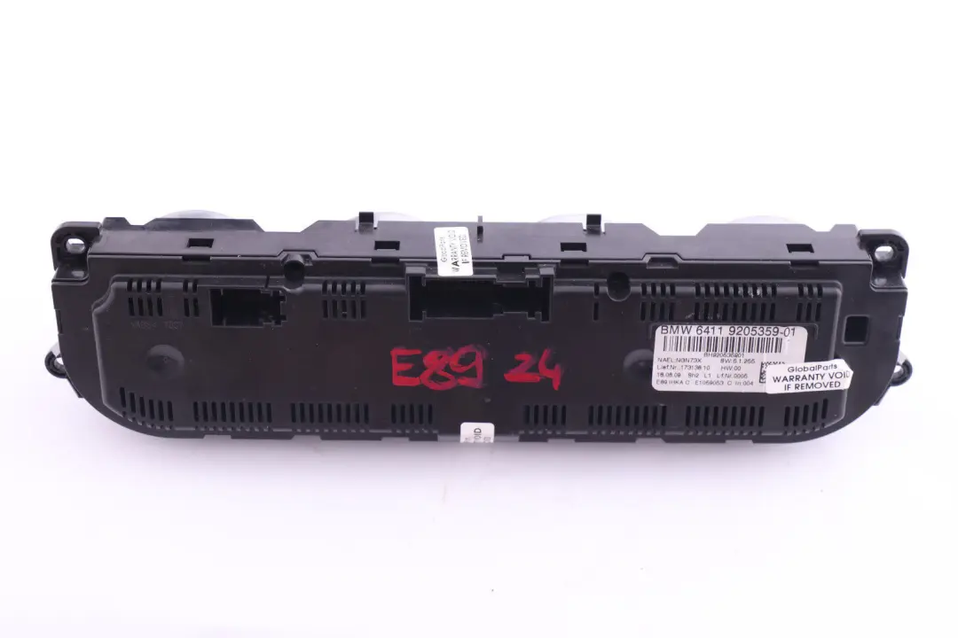 BMW Z4 E89 Cabrio Roadster Automatic A/C Air Conditioning Control - SKU 9205359 - Part number 9321829