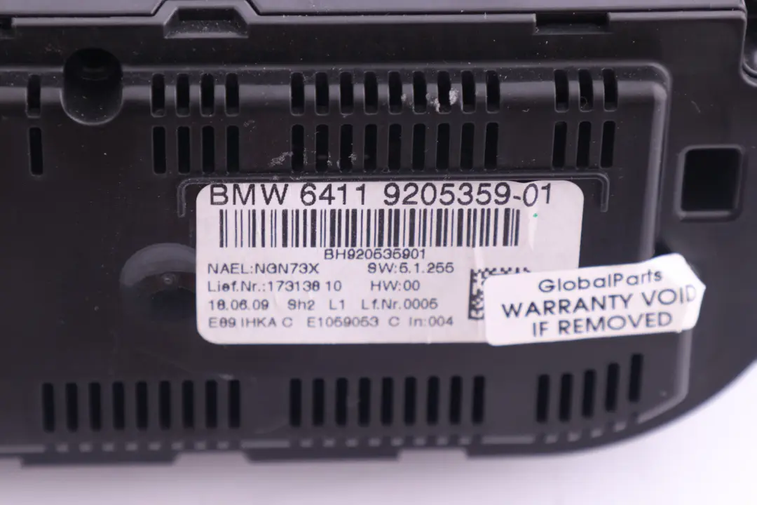 BMW Z4 E89 Cabrio Roadster Automatic A/C Air Conditioning Control - SKU 9205359 - Part number 9321829