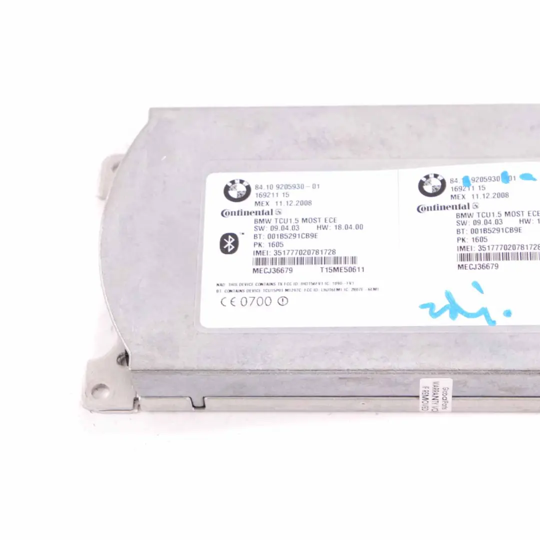 BMW X5 E70 Telematics Bluetooth Control Unit Module ECU Continental - SKU 9205930-1 - Part number 9205930