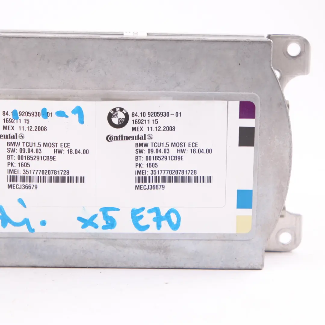 BMW X5 E70 Telematics Bluetooth Control Unit Module ECU Continental - SKU 9205930-1 - Part number 9205930