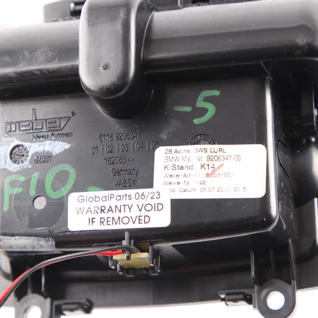 Centre Console Ashtray BMW F10 F11 Compartment Storage Ash Tray Wood to with Part number 9206347 Centre Console Ashtray BMW F10 F11 Compartment Storage Ash Tray Wood - SKU 9206347-5 - Part number 9206347