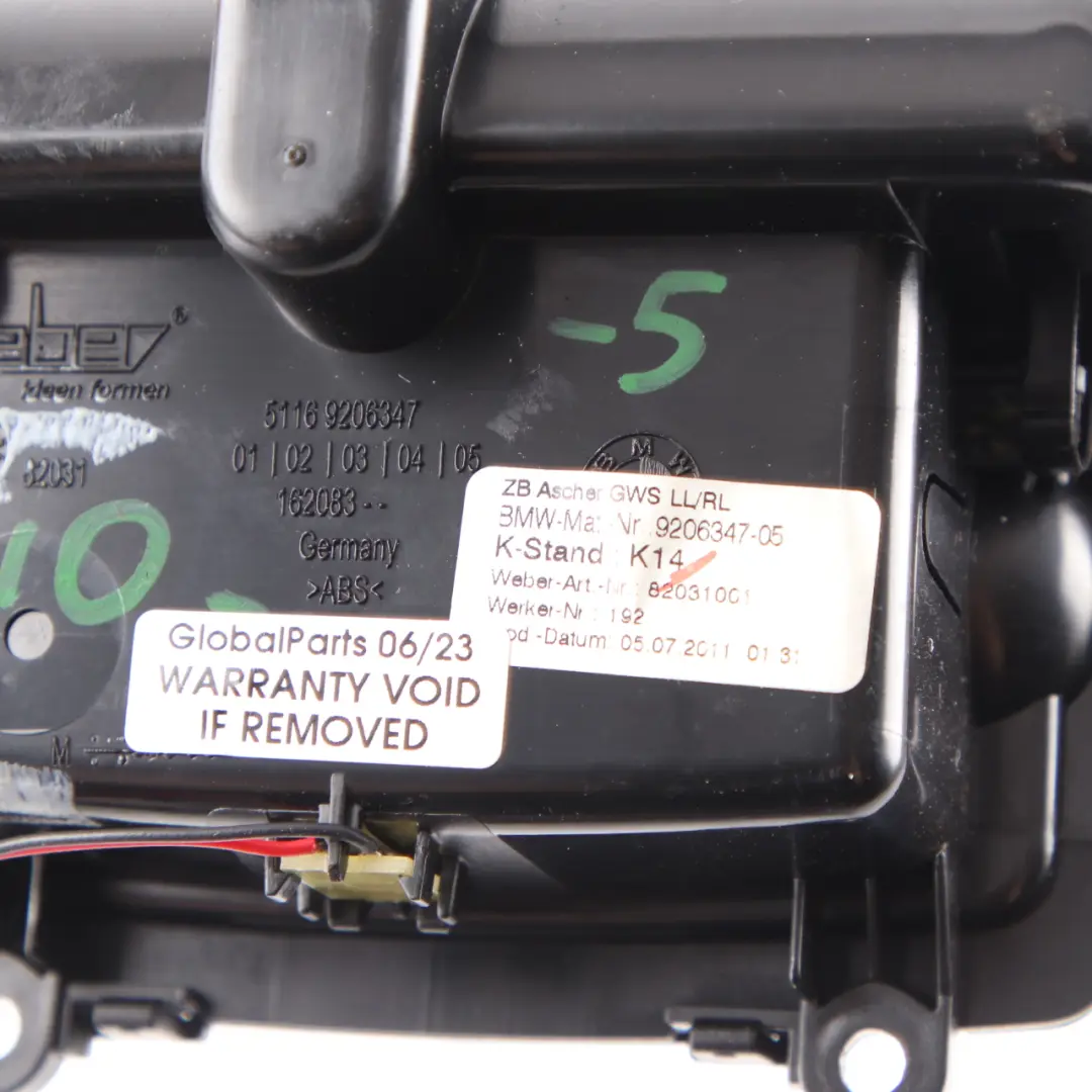 Centre Console Ashtray BMW F10 F11 Compartment Storage Ash Tray Wood to with Part number 9206347 Centre Console Ashtray BMW F10 F11 Compartment Storage Ash Tray Wood - SKU 9206347-5 - Part number 9206347