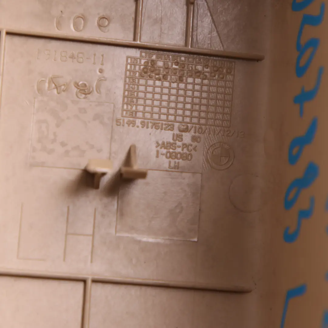 Seatbelt Trim Cover Left N/S Automatic Seat Belt Beige 9175123 to BMW X3 F25 Rear with Part number 9207883 BMW X3 F25 Rear Seatbelt Trim Cover Left N/S Automatic Seat Belt Beige 9175123 - SKU 9207883 - Part number 9207883