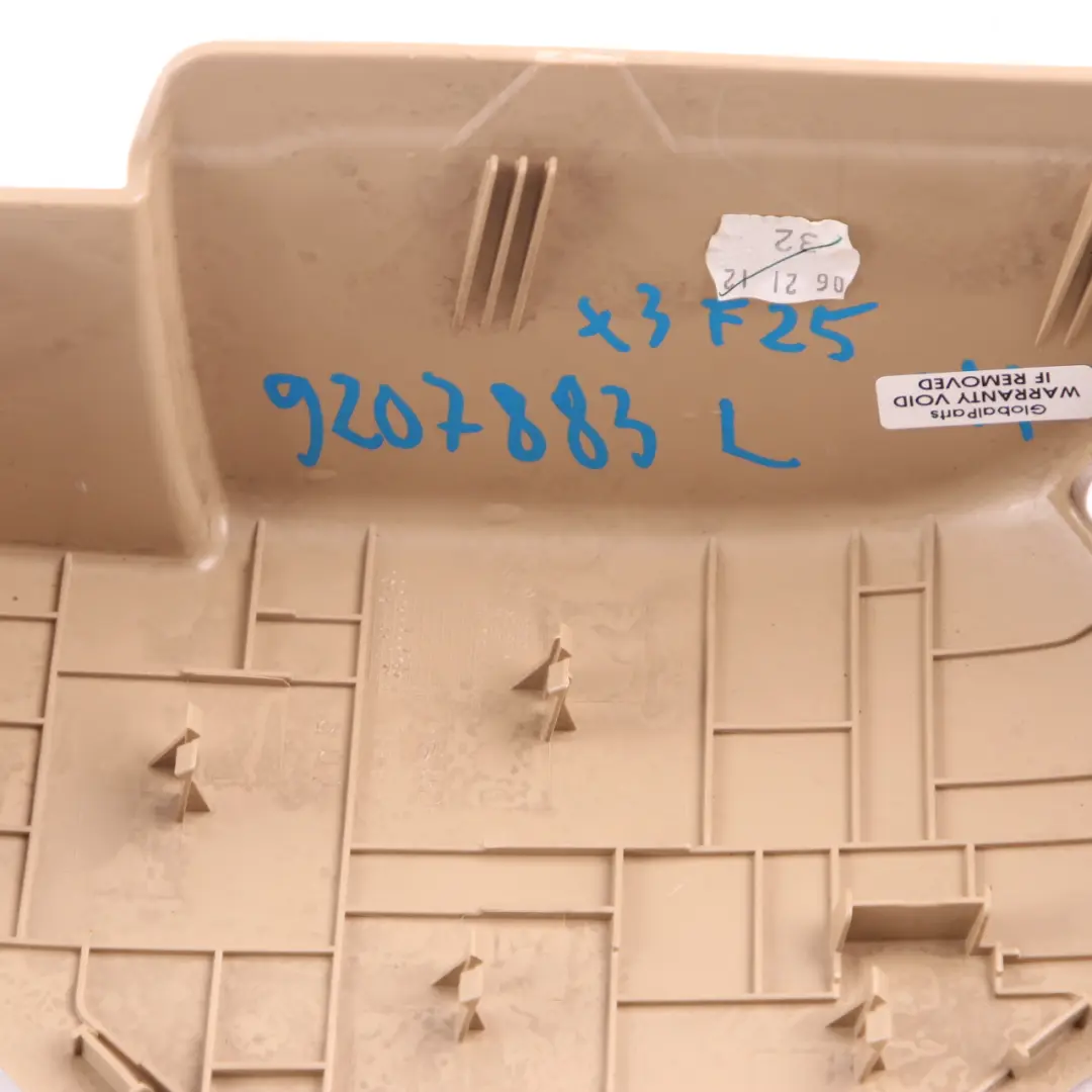 BMW X3 F25 Cubierta Moldura Cinturón Seguridad Trasero Beige Izquierdo 9175123 - SKU 9207883 - Número de pieza 9207883