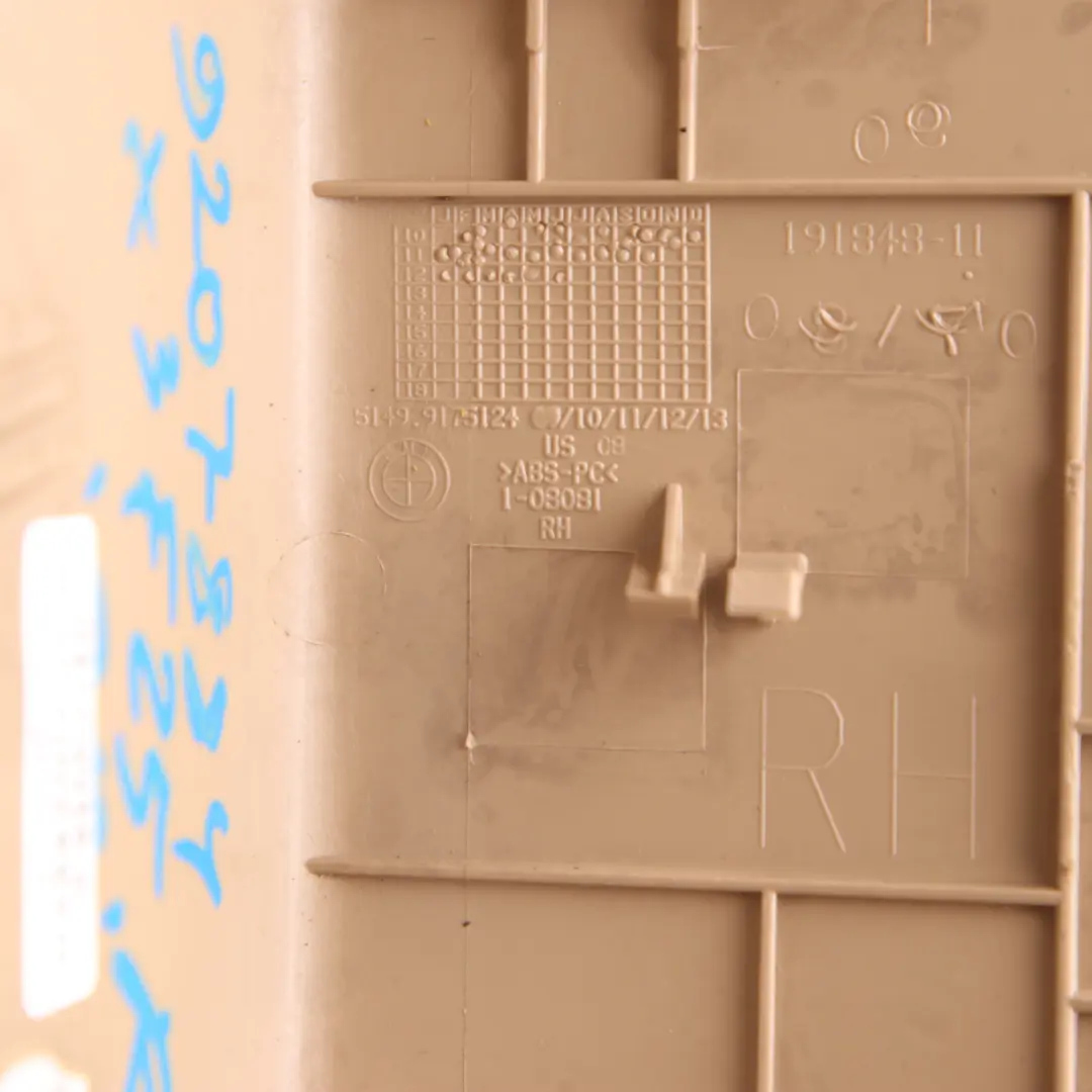 Seatbelt Trim Cover Right O/S Automatic Seat Belt Beige 9175124 to BMW X3 F25 Rear with Part number 9207884 BMW X3 F25 Rear Seatbelt Trim Cover Right O/S Automatic Seat Belt Beige 9175124 - SKU 9207884 - Part number 9207884